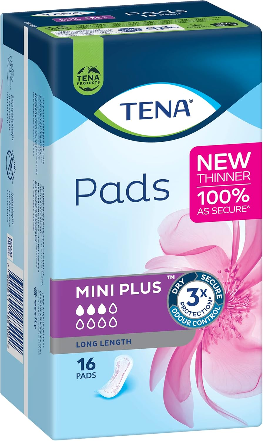 TENA Pads Mini plus Long Length, Pack of 16 image number 2