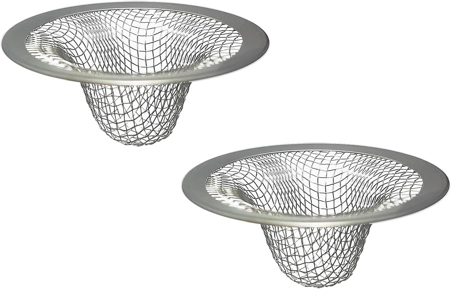 1.0" Small Drain Strainer, Sink Drain Hair Catcher, Bathroom Sink Drain Strainer, 2PCS Drain Mesh Baskets for Laundry, Mop Pool, Utility, Slop, RV Sink, Stainless Steel Drain Filter image number 2