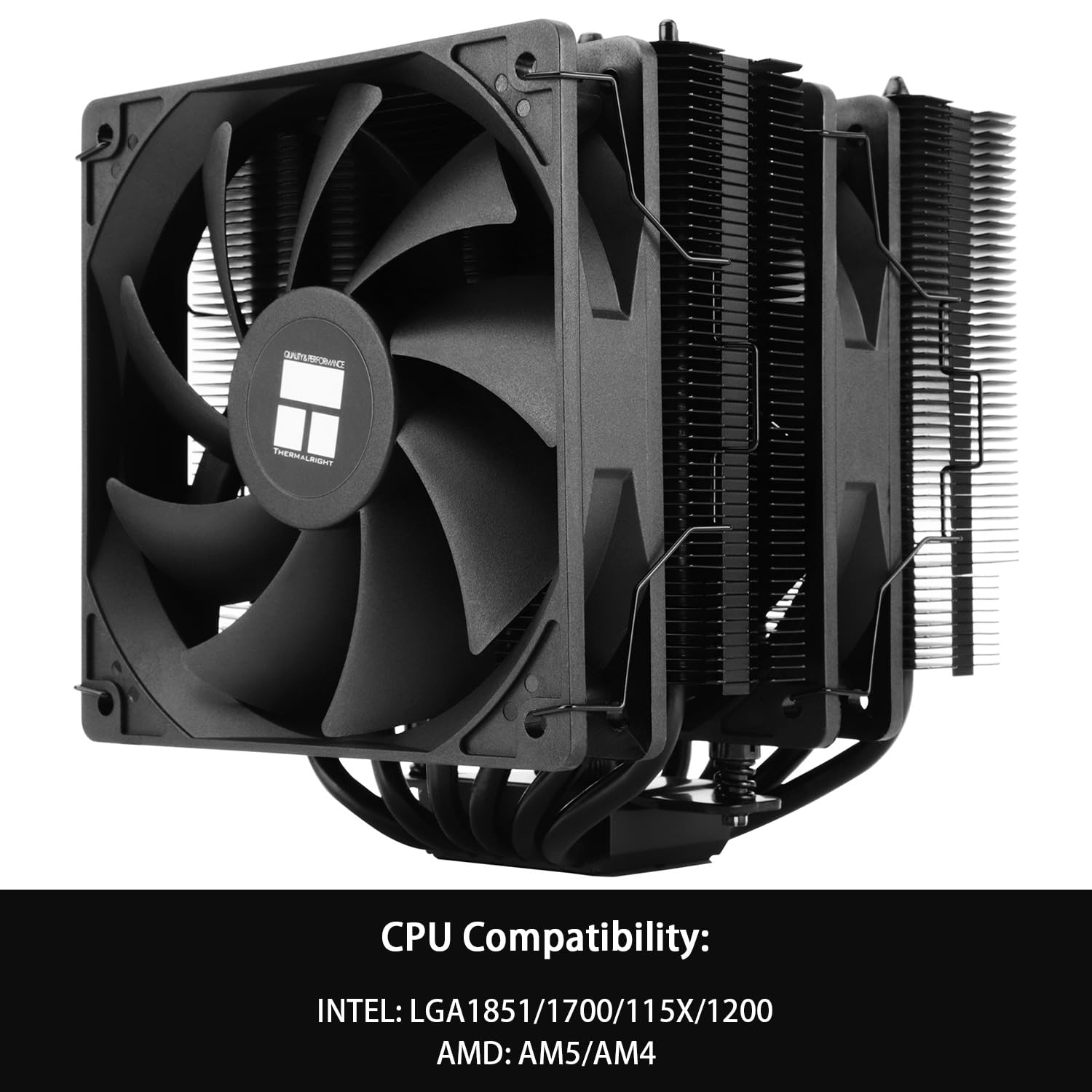 Thermalright Peerless Assassin 120 SE Black CPU Cooler, 6 Heat Pipes Heatsink Cooler, Dual 120Mm PWM Fans, 1550RPM Speed, for AM4/AM5 and Intel LGA 1700/1851/115X/1200,Computer CPU Cooling