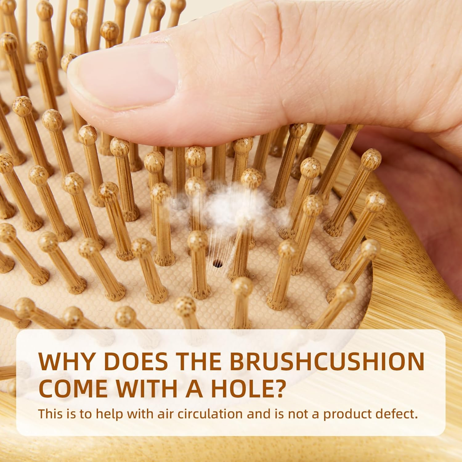 Hair Brush-Natural Bamboo Paddle Detangling Hairbrush, Suit for Women Men and Kids Thick/Thin/Curly/Dry Hair, Massage Scalp Combetter image number 4