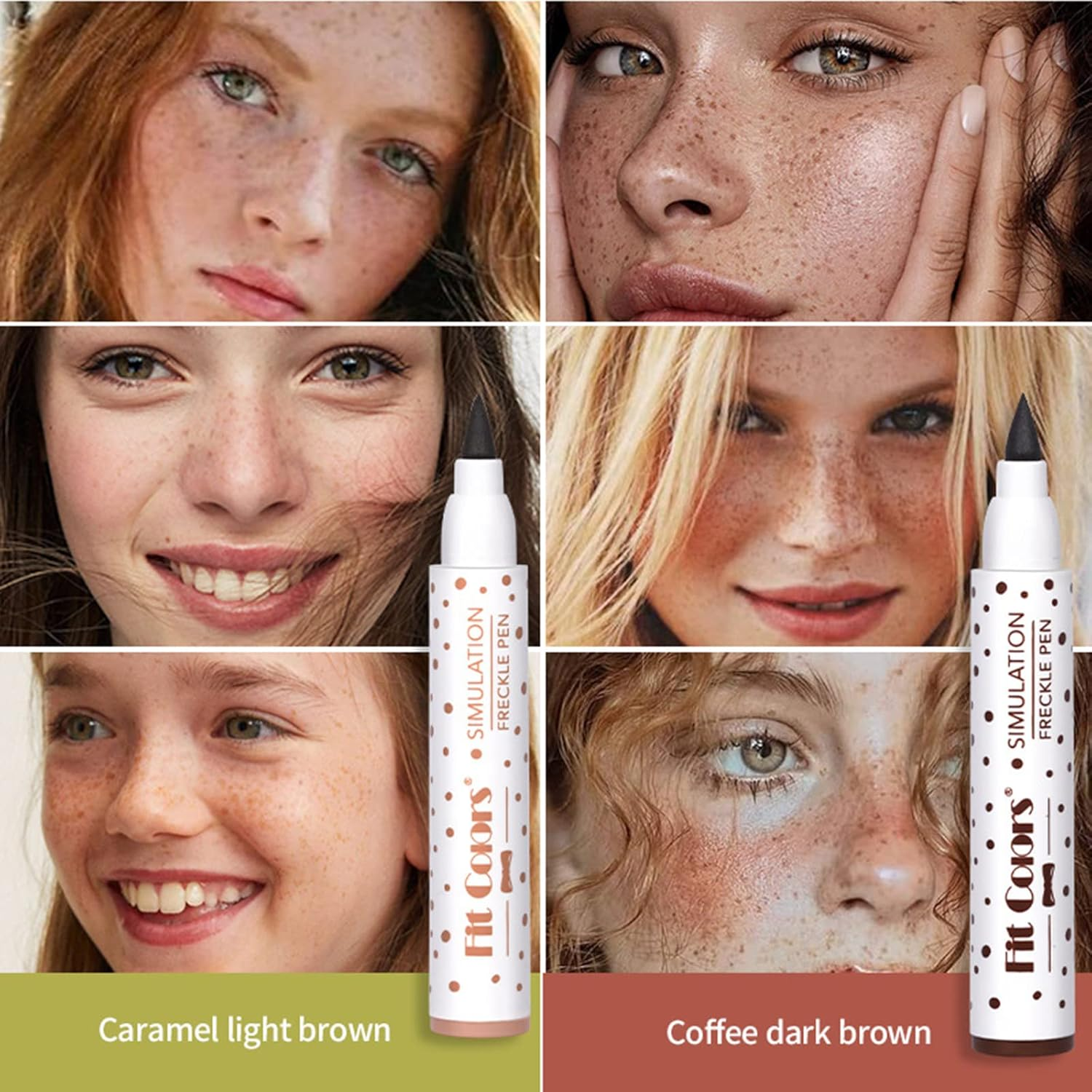 MKNZOME Freckle Pen, 2 Pieces Natural Lifelike Dot Spot Pen, Quick-Drying Waterproof Longlasting Freckle Makeup Pen for Natural Effortless Sunkissed Makeup (Dark &Light Brown) image number 4