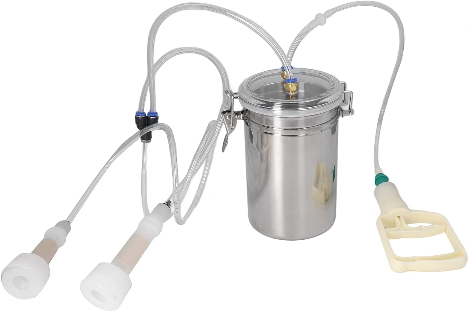 2L Portable Household Goat, Stainless Steel Vacuum Cattle Sheep Goat Milker,Manual Milking Machine Kit for Home Small Scalefarm, Easy to Use image number 3