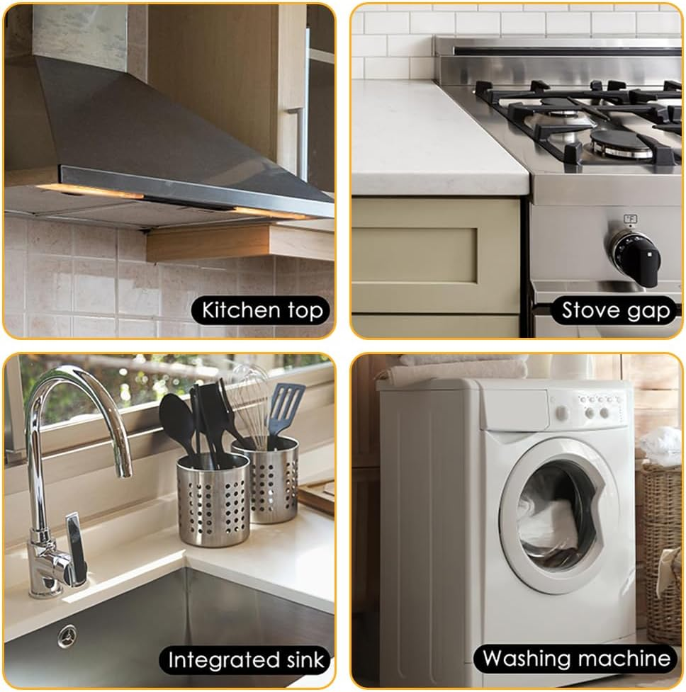 2PACK Stainless Steel Stove Counter Gap Cover, Stove Gap Guard, Stove Gap Filler for Kitchen, Range Trim Kit Easy Clean Heat Resistant, Adjustable Length 35 to 70Cm image number 4