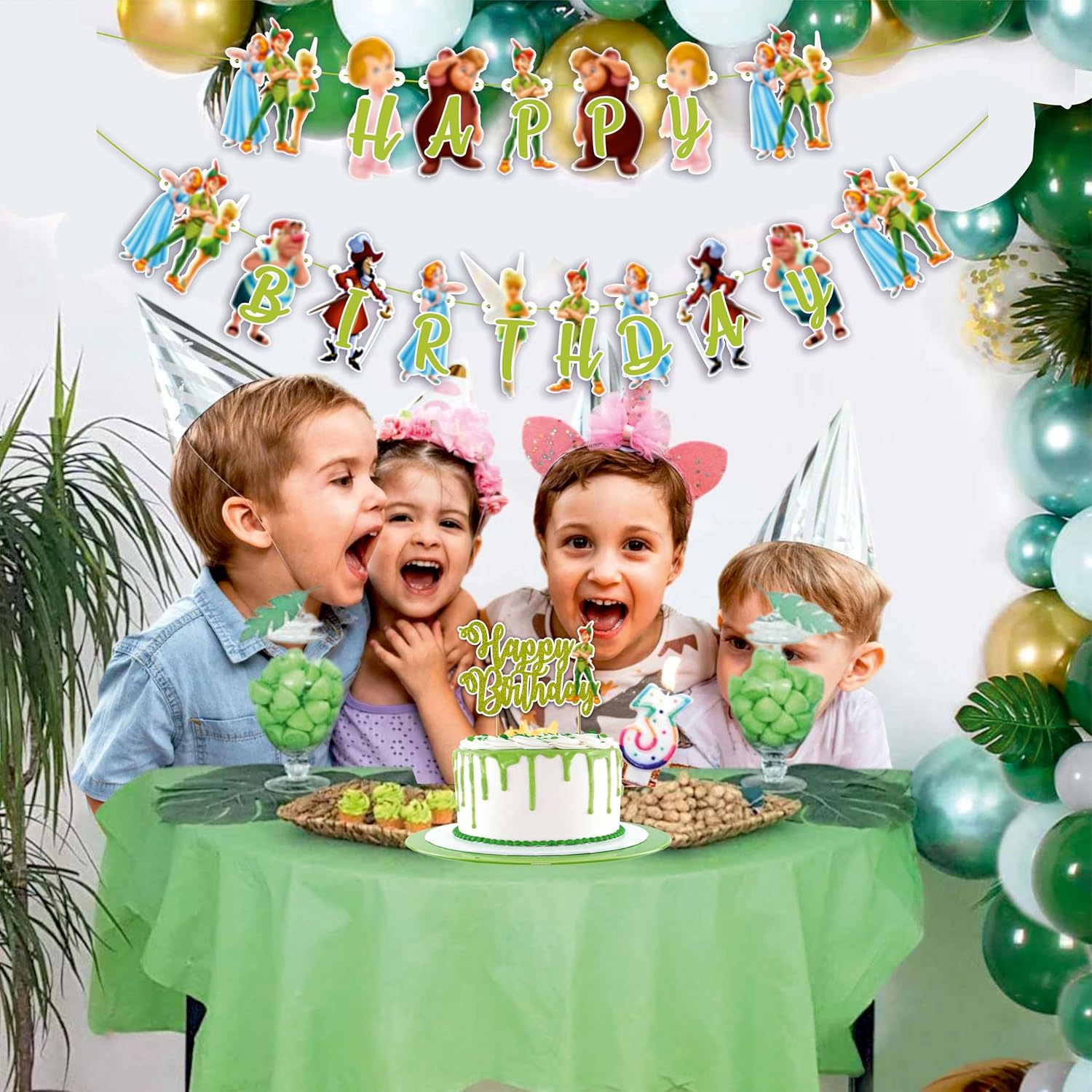 Petr Pan Theme Birthday Party Supplies &ndash; Neverland Adventure Decorations for Kids &ndash; Fun Pirate & Fairy Tale Party Set for Boys and Girls image number 3