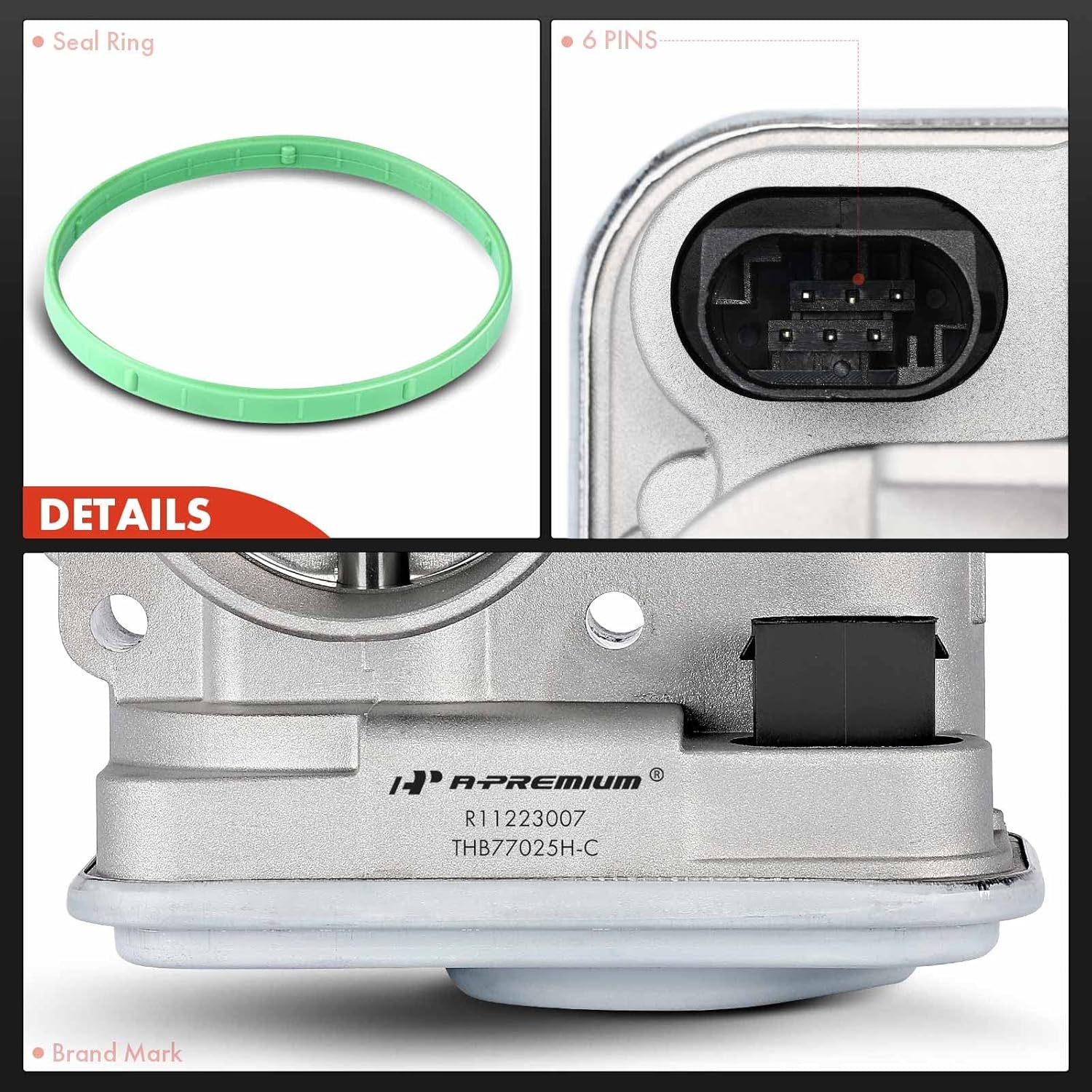 A-Premium Electronic Throttle Body Compatible with Chrysler, Dodge & Jeep Vehicles - 2.4L 2.0L 1.8L - 200, Sebring, Avenger, Caliber, Journey, Compass, Patriot - Replaces 4891735AC, 4891735AD