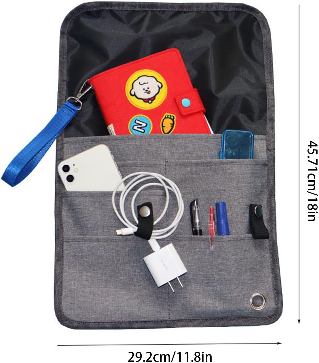 Travel Seat Pocket Organizer: Versatile Hazelnut & Car Storage, Great Travel Caddy | for Electronics, Wallet, Feather, Baby Items | Pocket image number 1