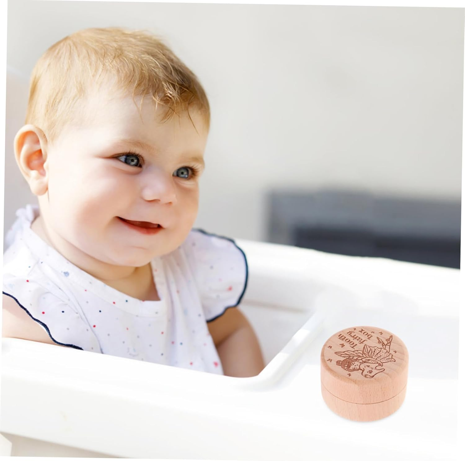 CHILDWEET 1 Set Wooden Tooth Keepsake Box Fetal Hair Case Teeth Storage Holder Lightweight Portable Organizer for Hair Memories Present for Boys image number 3