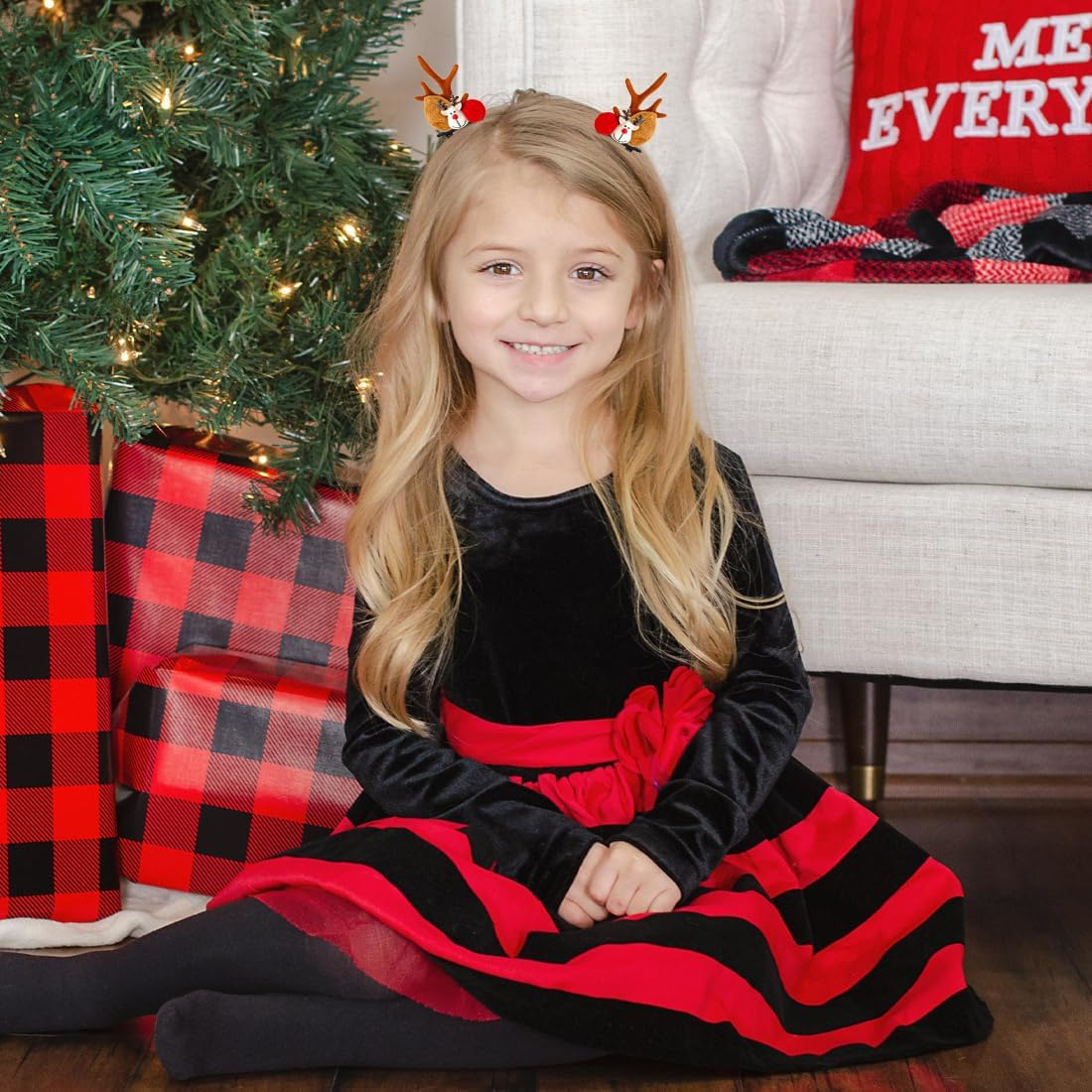 EYVRPAU 3 Pairs Christmas Hair Accessories, Reindeer Antler Hair Clips, Christmas Antler Hair Clips, Christmas Decoration Hair Clips Deer Hair Accessories for Kids Girls Women image number 4