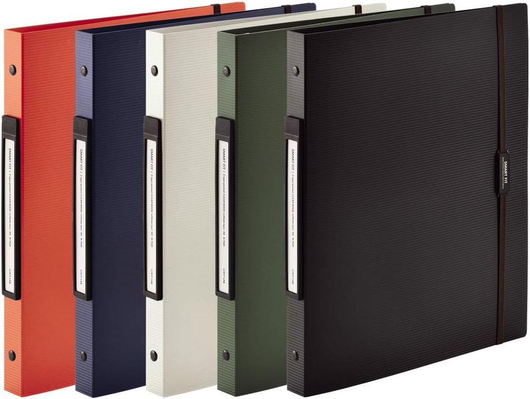 Lihit Lab N7520-11 File Clear Book, A4, 30 Holes, Interchangeable, 2 Type Pockets, Navy - Green image number 7