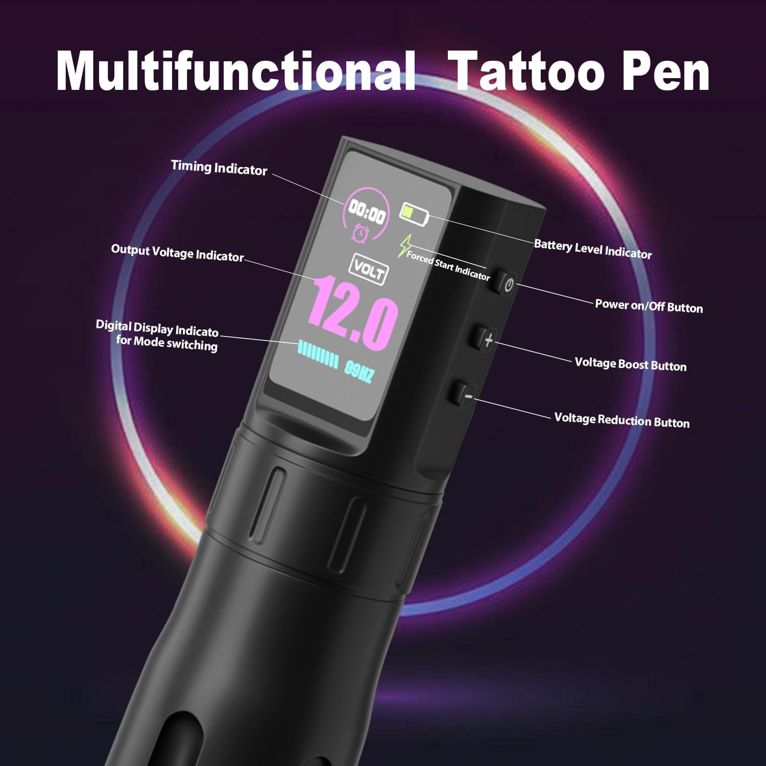 KVM Large IPS Screen Tattoo Kit Wireless 1800Mah Suitable for Professionals Kits （Tattoo Ink Are for Tattoo Practice Use Only） image number 5