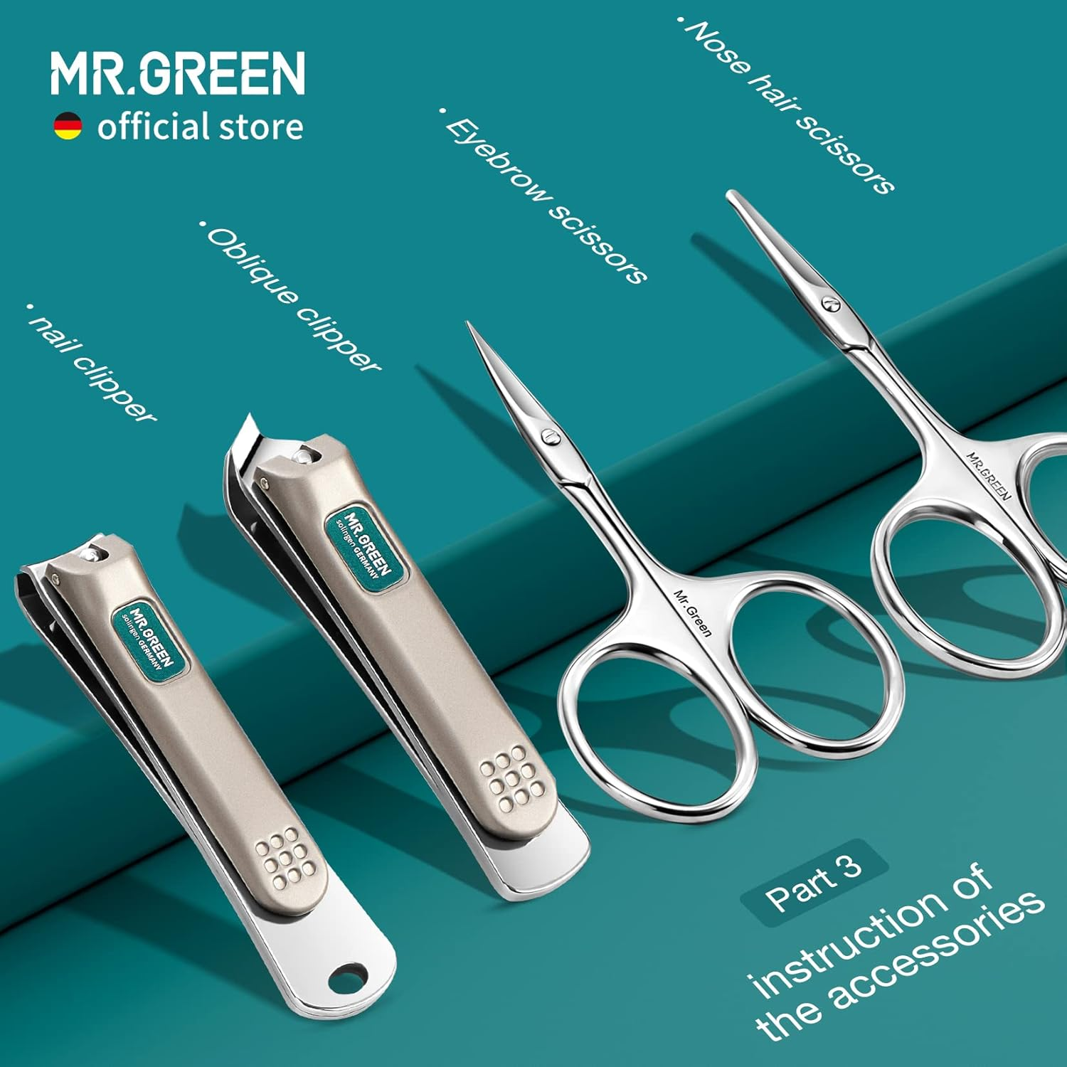 MR.GREEN Manicure Set 12 in 1 Full Function Nail Clippers Personal Care Tool Kits Stainless Steel Pedicure Sets with Leather Case Idea Gift (12Pcs Set) image number 5