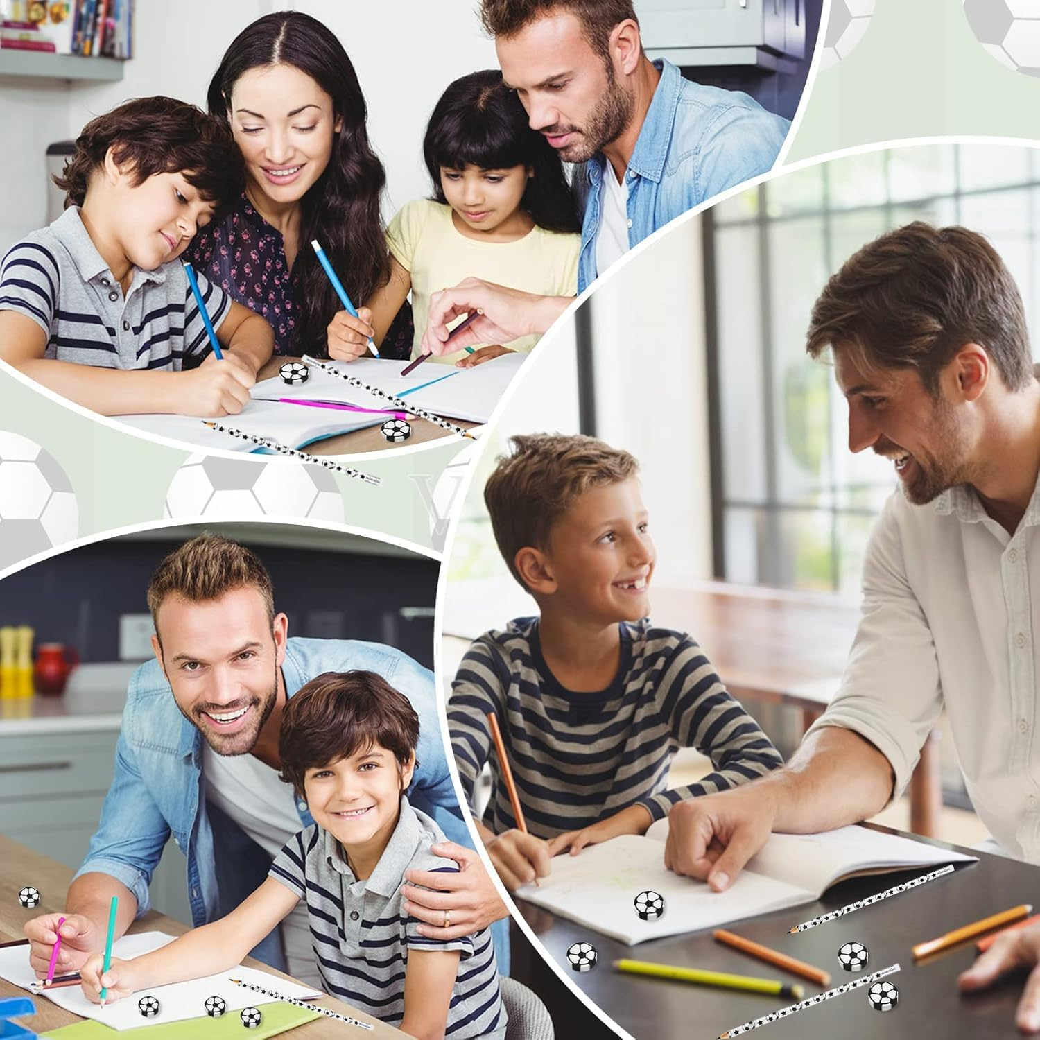 36 Pcs Soccer Pencils Soccer Erasers Sports Pencils with 36 Pcs Sports Ball Erasers Wooden Themed Pencils & Erasers Set for Party Favors, Birthday,School & Office Supplies image number 5