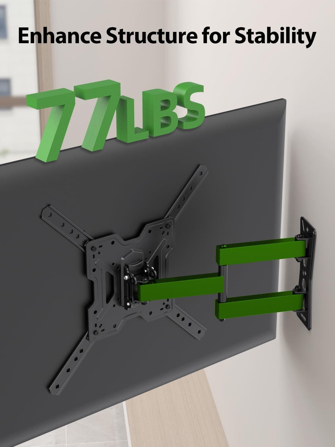 USX MOUNT Full Motion TV Wall Mount for 26-60 Inch Tvs up to 77 Lbs, Articulating TV Mount with Perfect Center Design, Single Stud TV Wall Bracket, Max VESA 400X400Mm, XMM006 image number 4