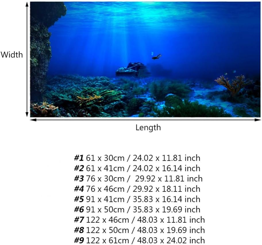 Aquarium Background HD Undersea Coral Reef Photo Wall Paper Aquarium Fish Sea Mural XXL Undersea Underwater World Wall Decoration (122 * 46Cm) image number 6