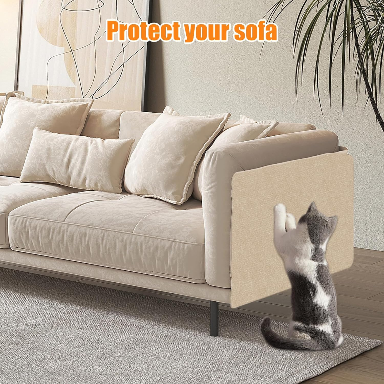 Self-Adhesive Cat Scratching Mat, Scratch Protection Sofa Cat, Scratching Board Scratching Mat Wall, Cat Scratching Mat, Cat Scratching Boards, DIY Climbing Cat Scratcher, Scratch Wall Furniture image number 6