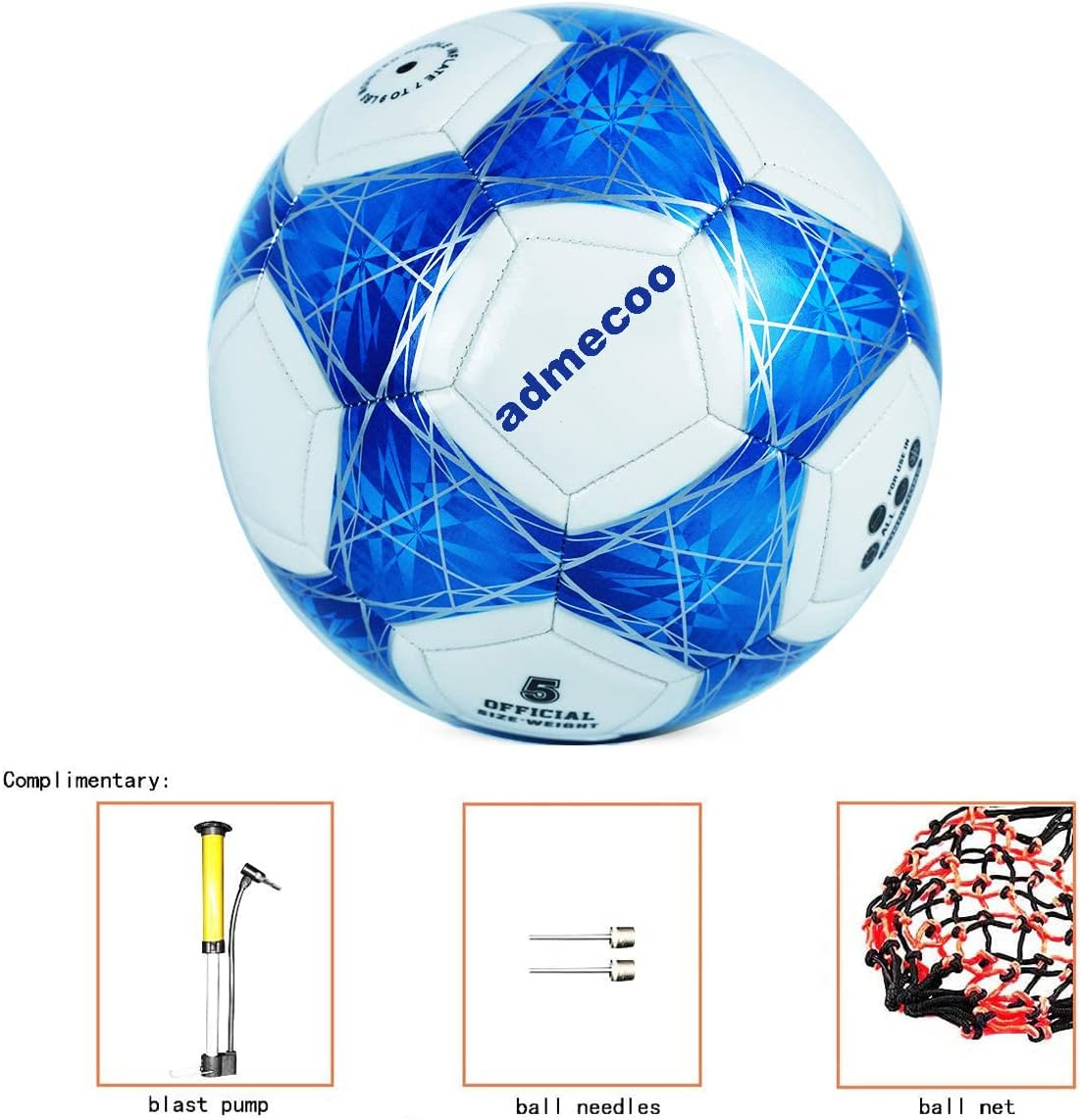 Soccer Balls Glow in the Dark Size4/5 Soccer Ball Light up Star Indoor/Outdoor Light up Training Ball with Pump and Needls,Street Ball Game for Men image number 3