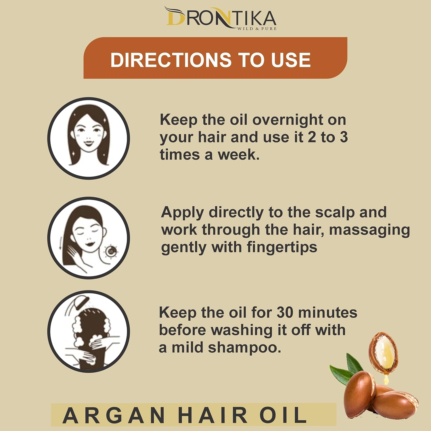 Khadi Drontika Natural Herbal 100% Pure & Organic Argan Hair Oil - Cold Pressed - No Mineral Oil & Silicones - for Shiny Nourished Hair (Pack Of-2) Hair Oil (420 Ml) image number 6