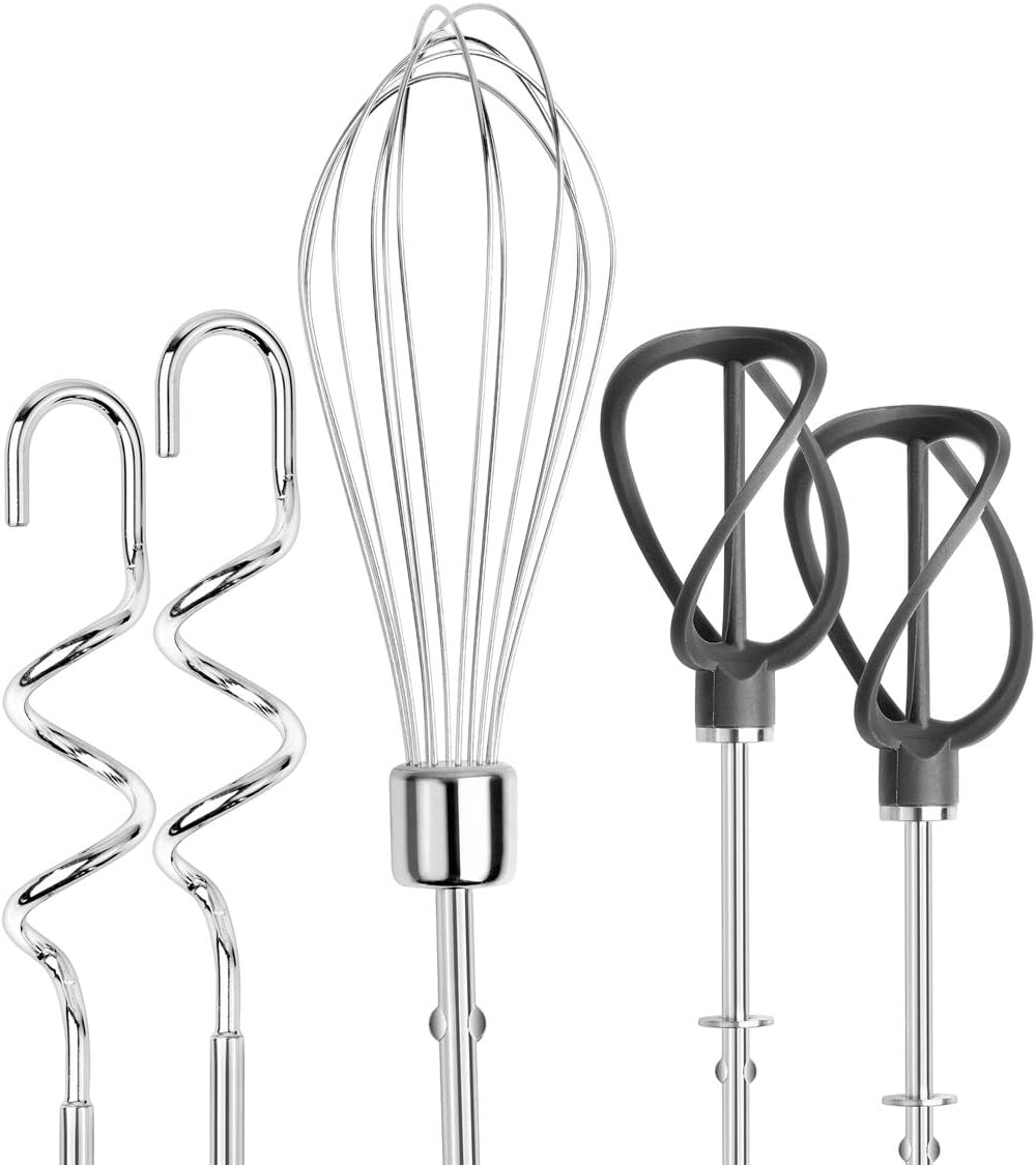 Russell Hobbs Hand Mixer [Hand Mixer Including Storage Box for Accessories] Swirl Quartz (4 Speed Settings + Turbo Function, 2 Helix Whisks Made of Fibreglass-Reinforced Nylon, 2 Dough Hooks) 25892-56 image number 3