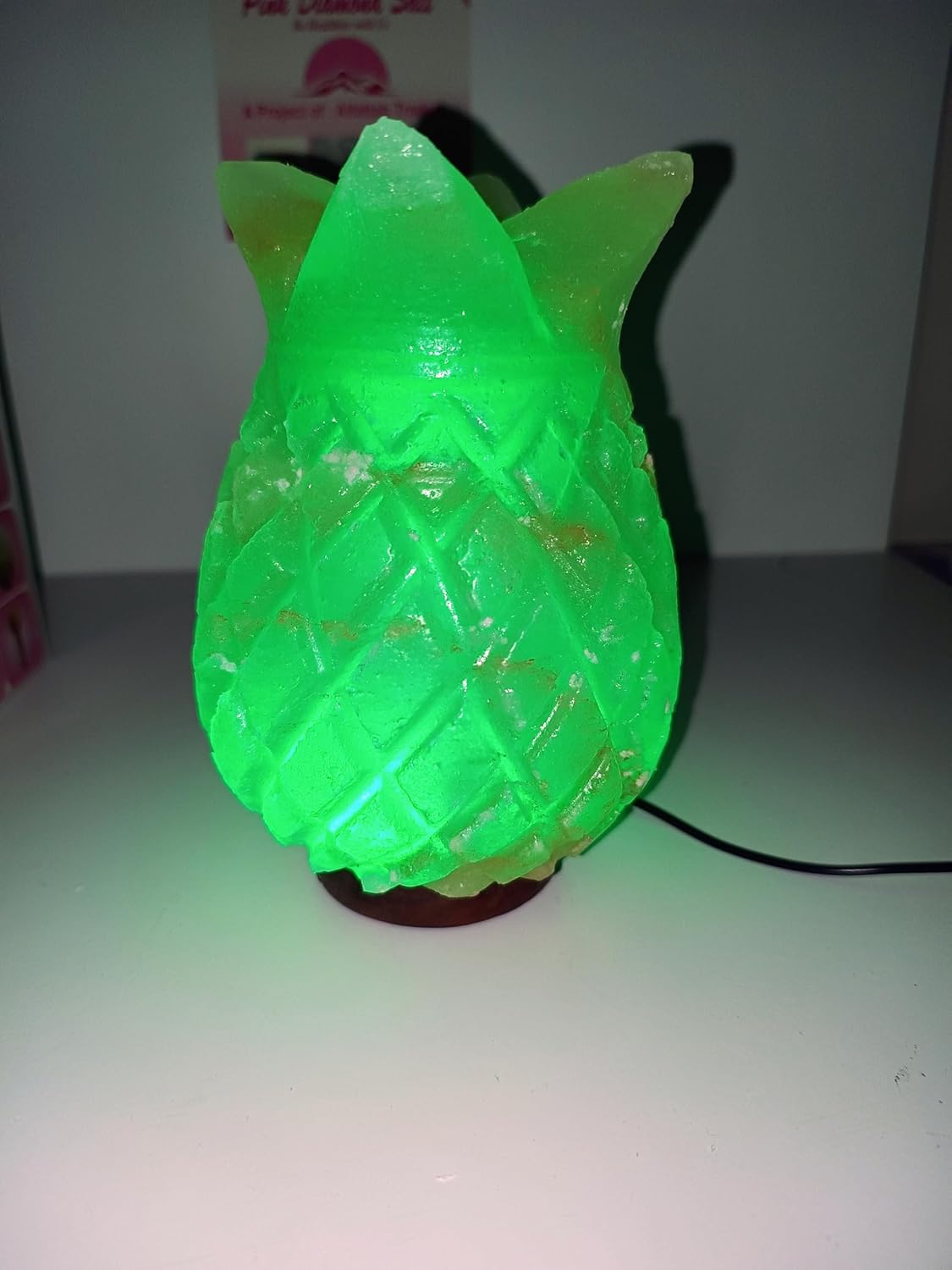 Himalayan Premium Multi Colour Pineappple Salt Lamp 100% Authentic, Beautifully Hand Crafted Pineappple Salt Lamp Comes with Complete Electric Fitting image number 6