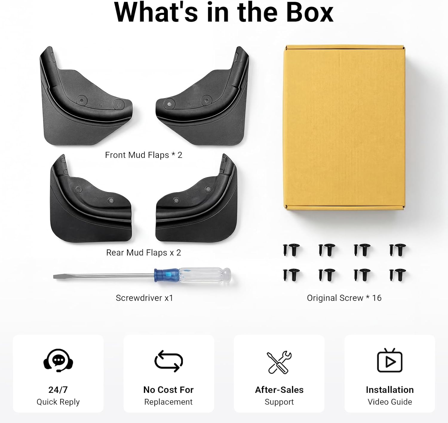 Ixtra Mud Flaps for Tesla Model Y Juniper Accessories 2025&ndash;2026, All-Weather TPE Splash Guards, No-Drill Easy Install, Anti-Scratch Paint Protection Fender Kit (Set of 4) (2025-2026 Model Y Juniper)