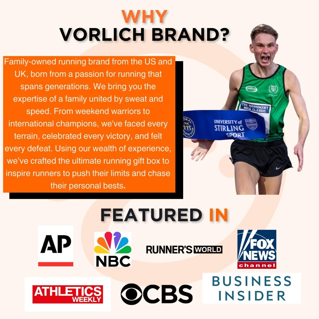 Vorlich&reg; Running Gift Box &ndash; 11 Essential Items for Runners for Runners Female & Men &ndash; Includes Running Belt, Anti-Chafing Balm, LED Headtorch, Folding Water Bottle & More image number 5