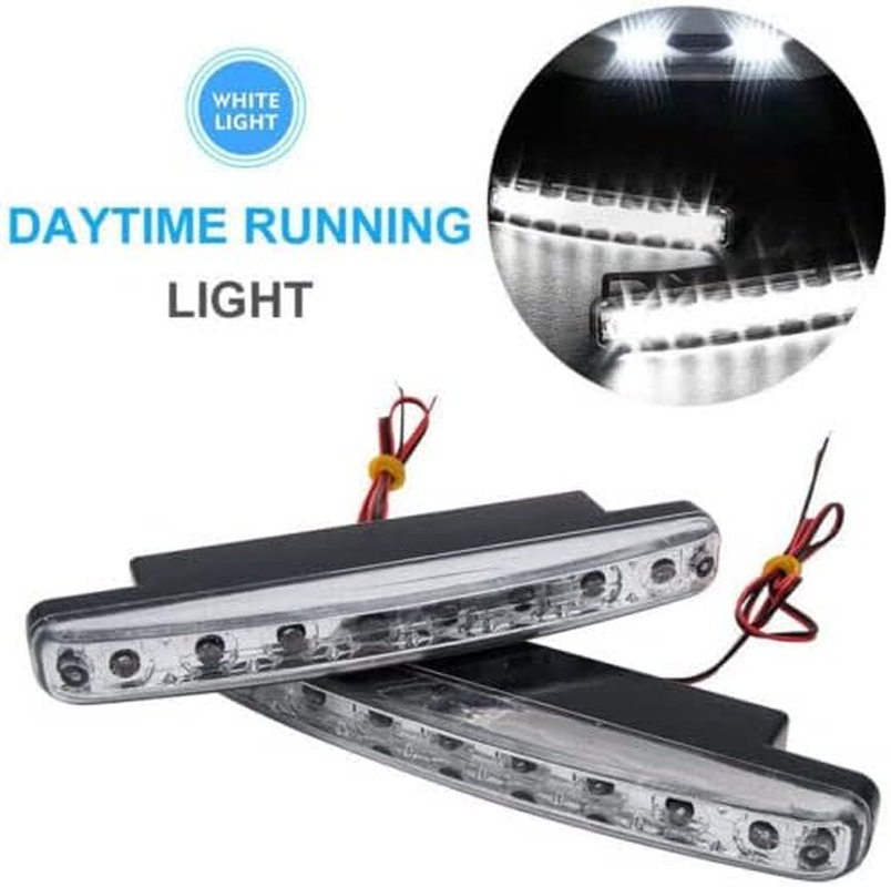 AIMALL 2PCS 8LED Running Bright DRL Head Lamp Light, 12V Daytime Driving Lights, Waterproof Car Lights with Easy Installation Kit, Super Bright LED Lights for All Weather Conditions image number 6