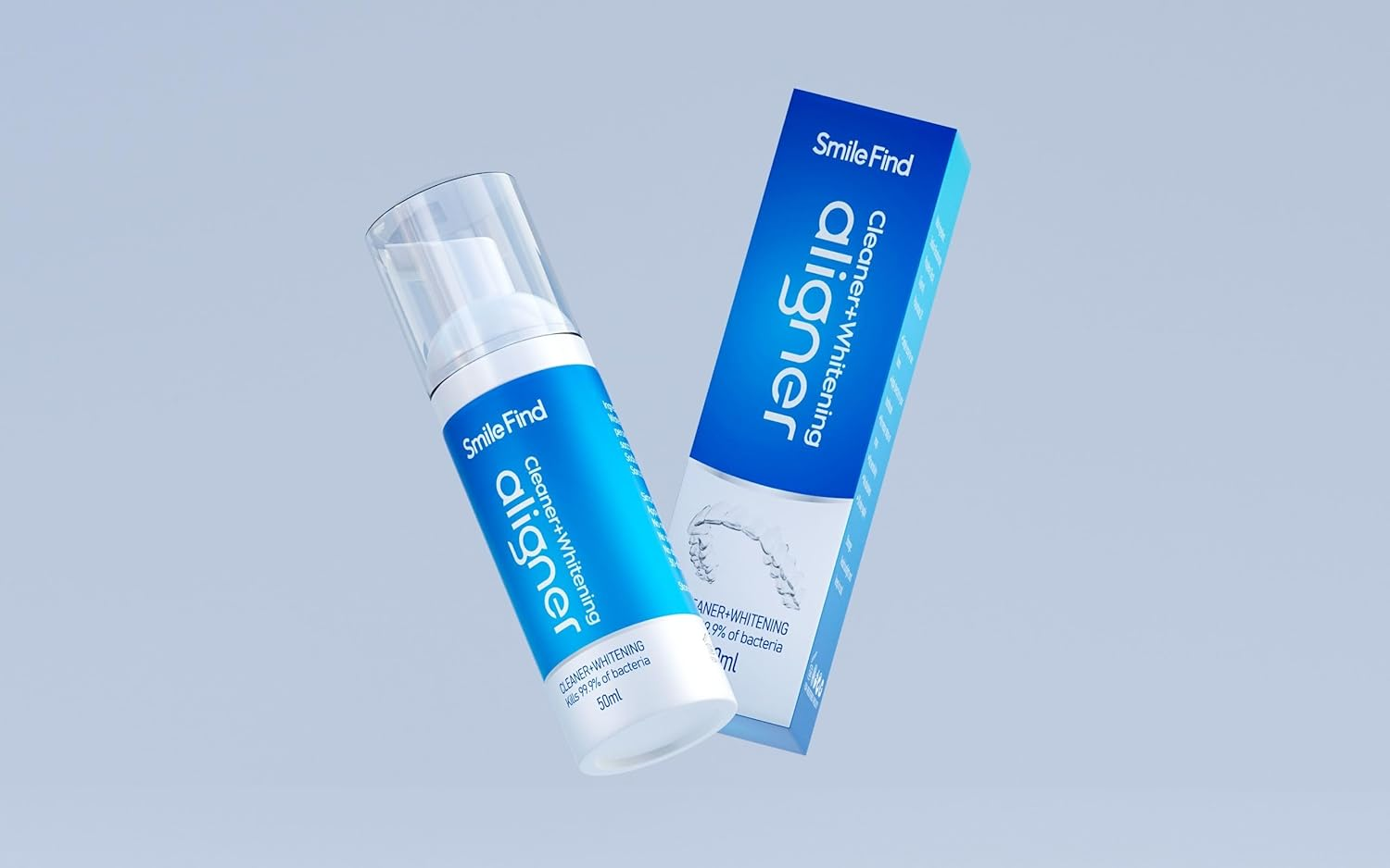 Smilefind Whitening Aligner & Retainer Foam - Antibacterial, Fresh Breath Cleaning for Clear Aligners, Dentures & Mouth Guards image number 1