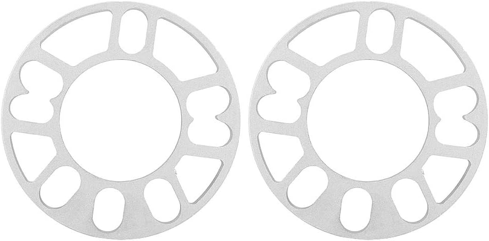 2 X 10Mm Aluminium Alloy Wheel Spacers Universal Fit 4/5 Bolt Wheel Discs Ideal for Preventing Tyre Abrasion Silver