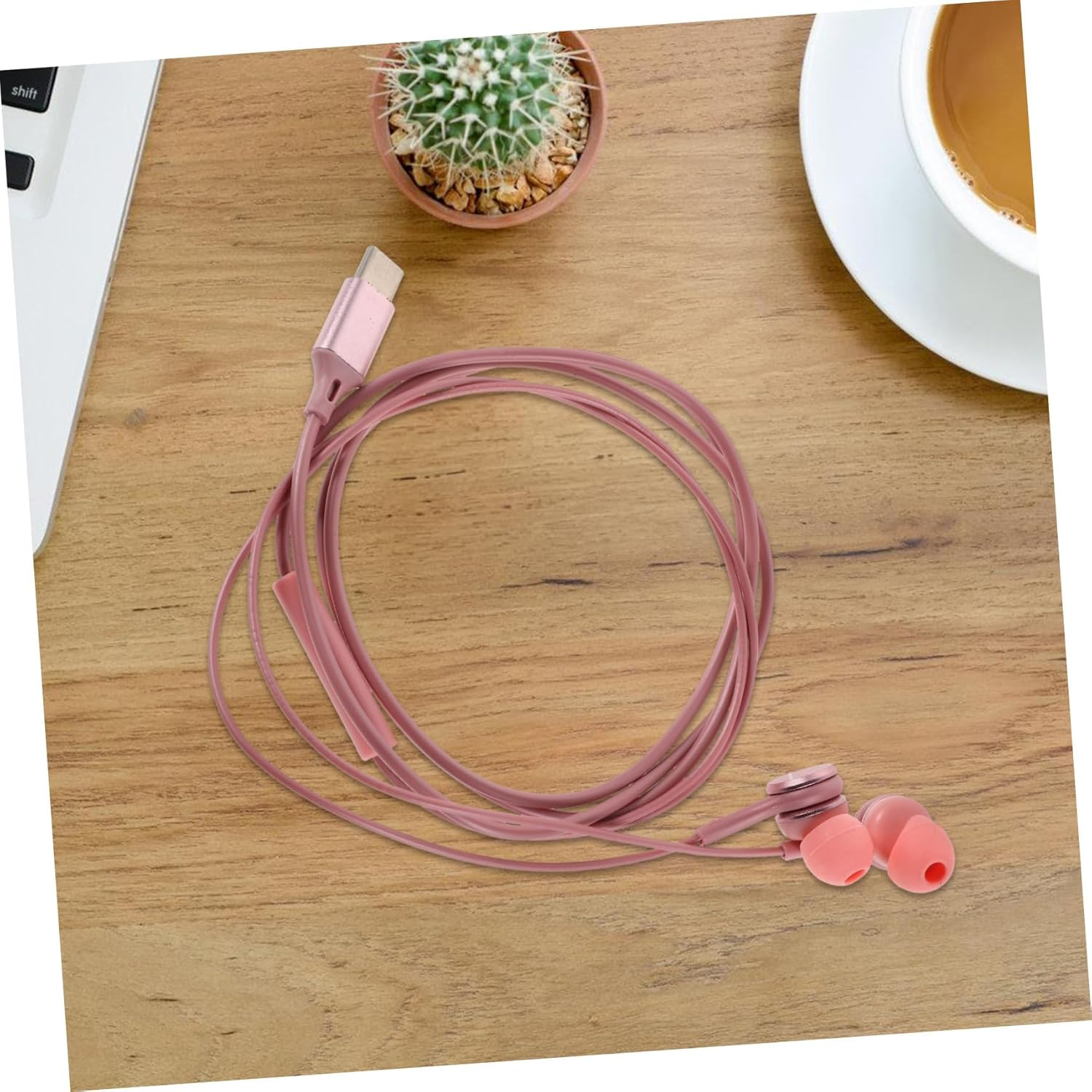 POPETPOP Noise Cancelling Music Headphones Wire Earbuds Type-C Interface for Travel and Phone Calls Material image number 4