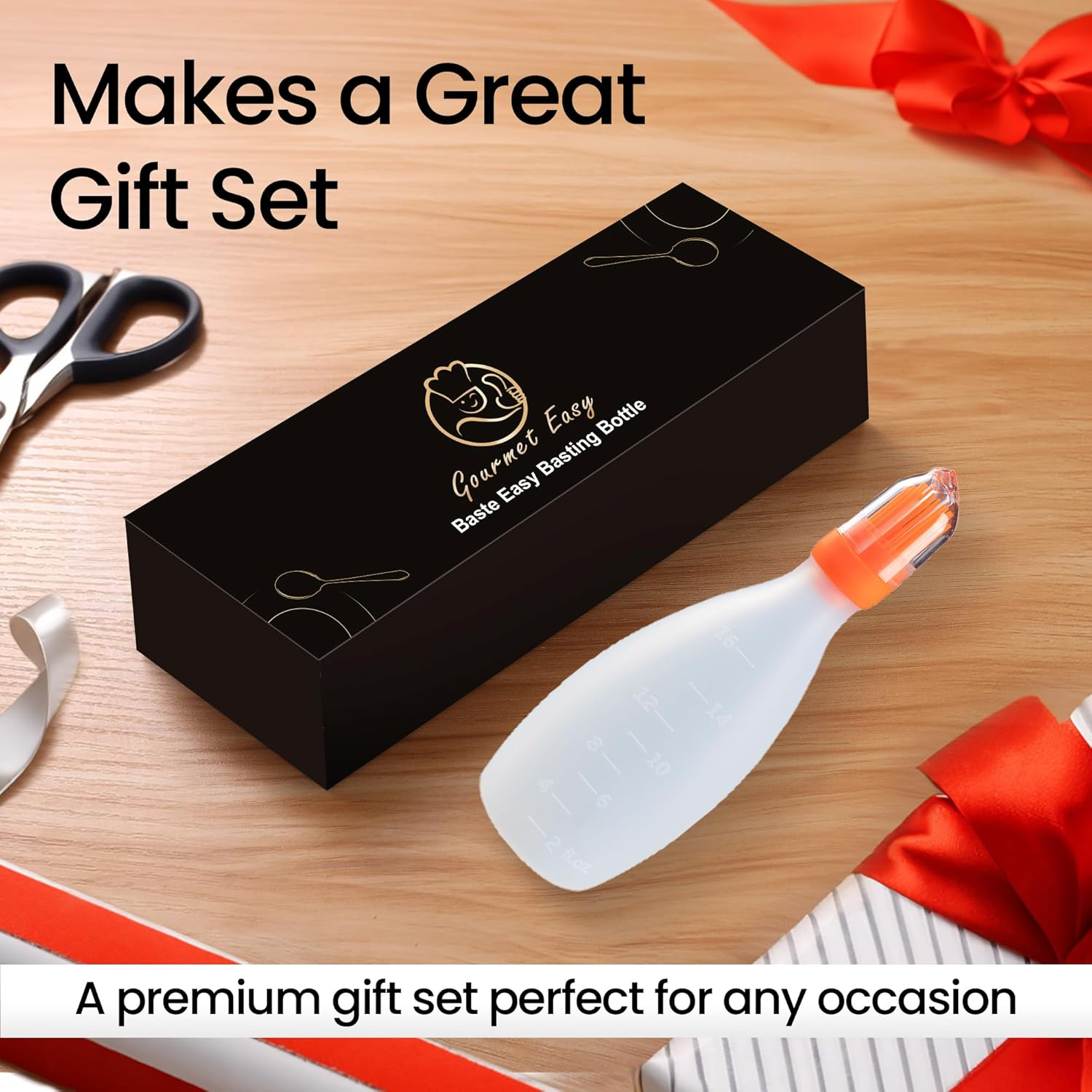 Silicone Pastry Brush, All-In-One Silicone Basting Brush with Sauce Bottle, Heat Resistant BBQ Accessories and Cooking Gadgets, Bpa-Free Oil Dispenser for Cooking, Baking, Grilling (Orange)