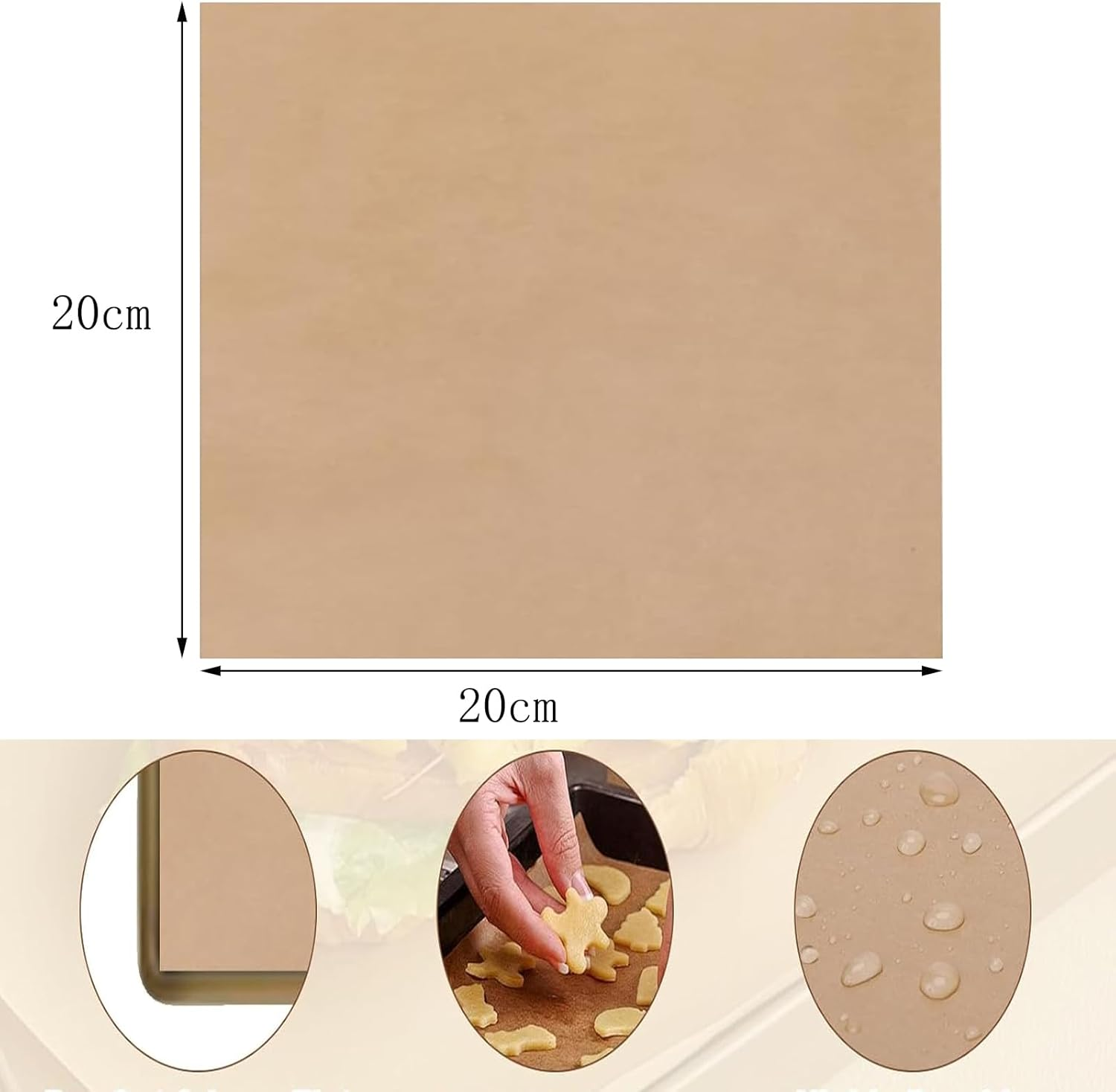 100 Pcs Unbleached Parchment Paper Baking Sheets, 8X12 Inch Precut Non-Stick Parchment Sheets for Air Fryer, Oven, Bakeware, Steaming image number 5
