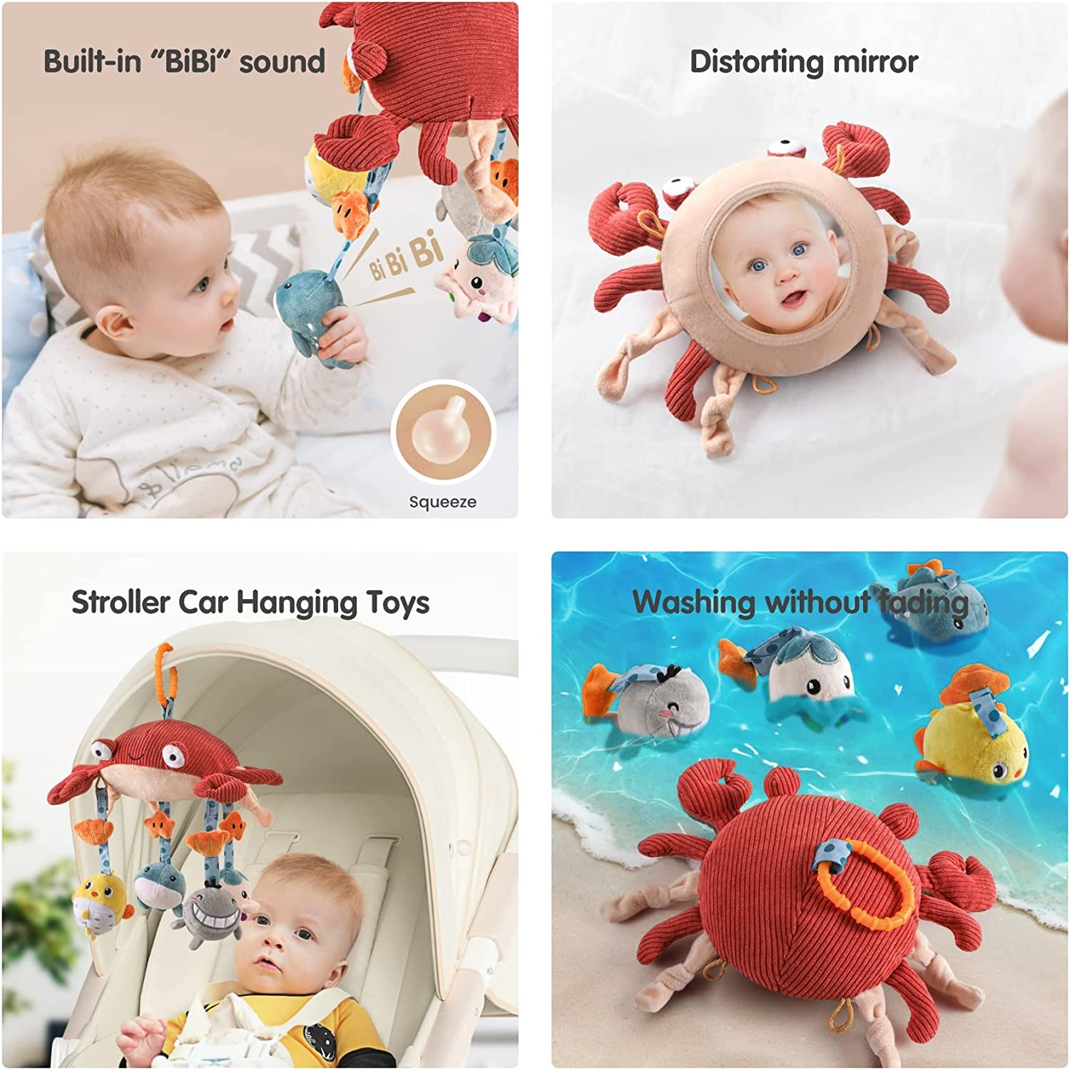 Tumama Baby 0-6 Month Cot Mobile Crib Toys Giraffe Musical Lights Remote Control with Mirror Soft Hanging Rattles Lullaby Rotating Projector Sleeping Auto Off,Mute Spin Motor Infant Newborn Gift image number 6