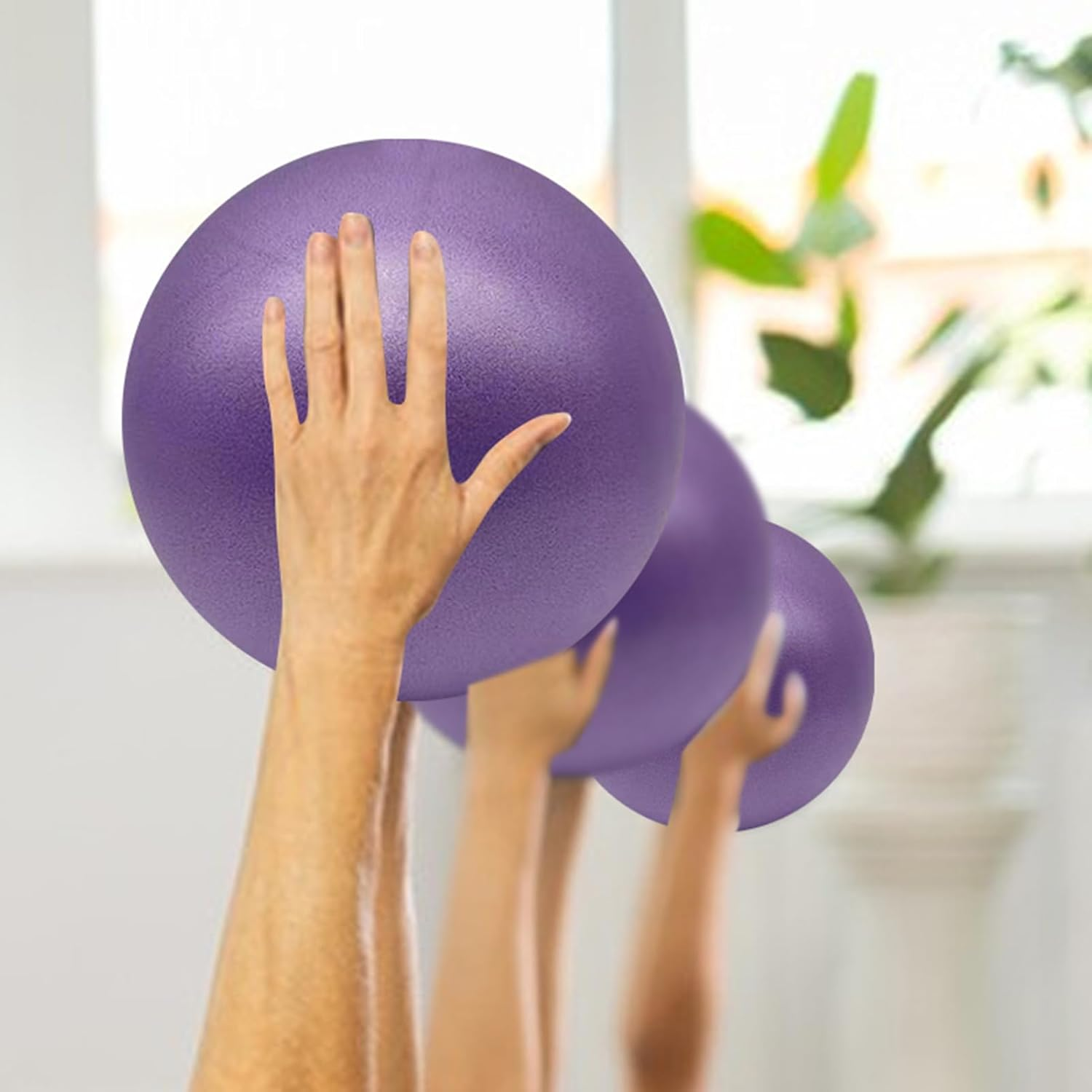 15CM Small Pilates Ball, Frosted Portable Fitness Yoga Ball, Hip Raising Yoga Balls for Exercise, Body Shaping Fitness, Weight-Bearing - Pink image number 4