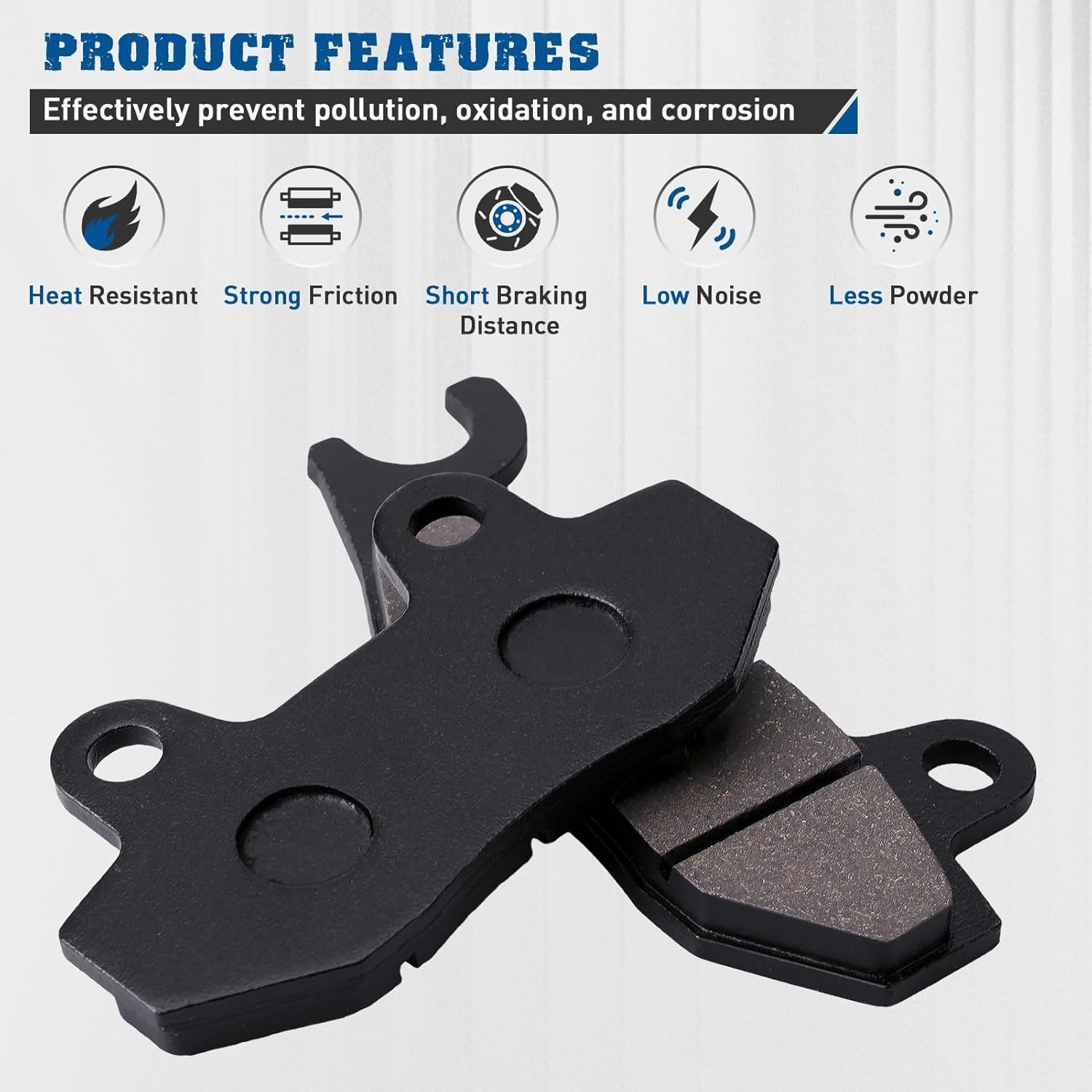 Brake Pads Front and Rear for Kawasaki EX250 Ninja 250R 2008-2012 EX300 Ninja 300 2013-2016 KVF750 Brute Force 650 KL650 KLR650 2008-2016 image number 1