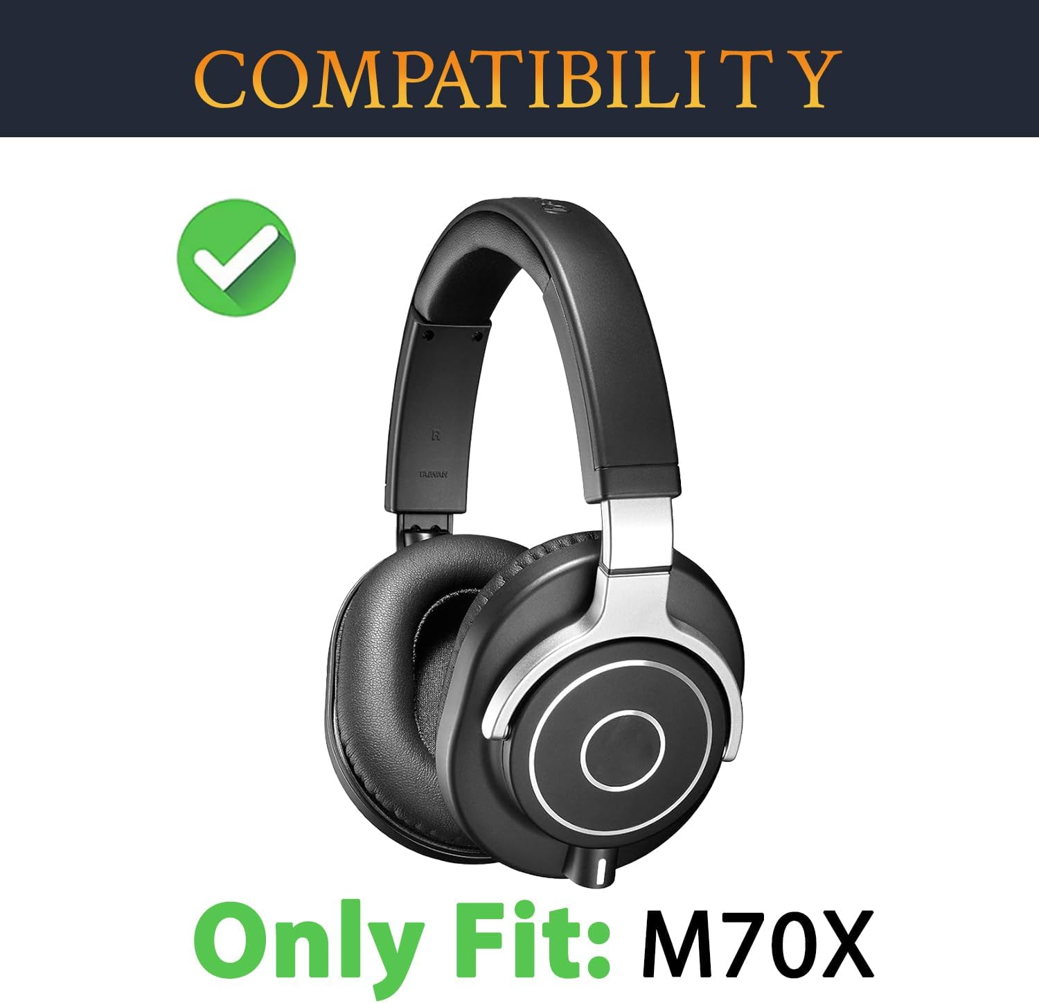 SOULWIT Cooling Gel Earpads Cushions Replacement for Audio Technica ATH M70X Headphones, Ear Pads with High-Density Foam, Added Thickness - Black image number 2