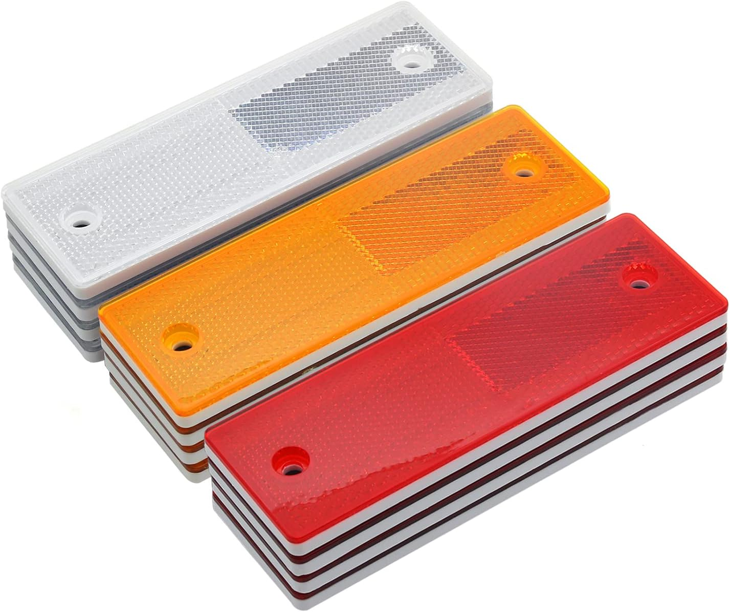 6" Rectangular Stick-On Reflectors(Kit 1/White+Red) image number 1
