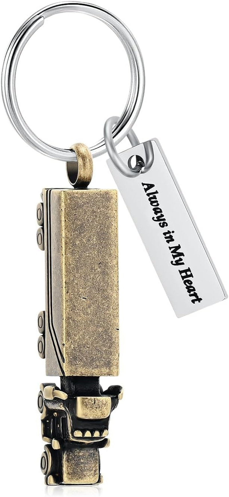 AIWENXI Cremation Jewellery 18 Wheeler Tractor Truck Urn Keychain for Ashes for Women Men Memorial Human Ash Pendant for Pet Dog Cat