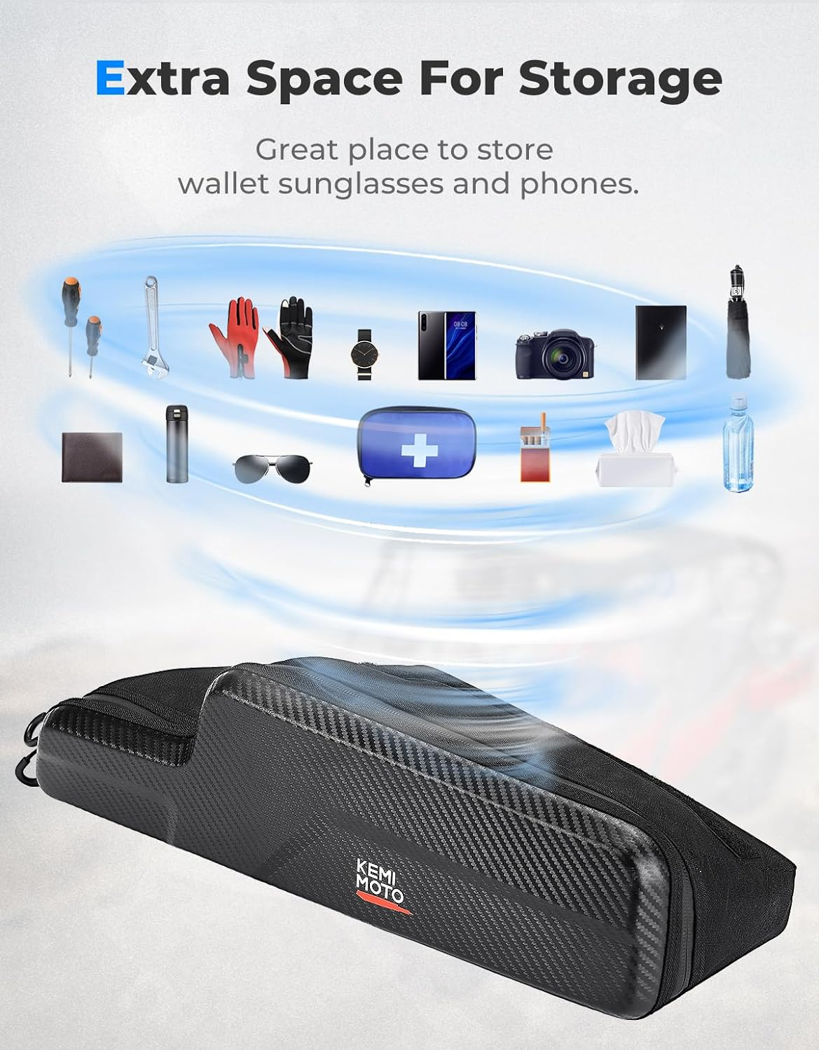 KEMIMOTO UTV Storage Bag UTV Dashboard Storage Bag Compatible with Polaris General 1000/4 1000 / XP 1000 / XP 4 1000 2016-2023 Waterproof Zipper Easy to Install image number 5