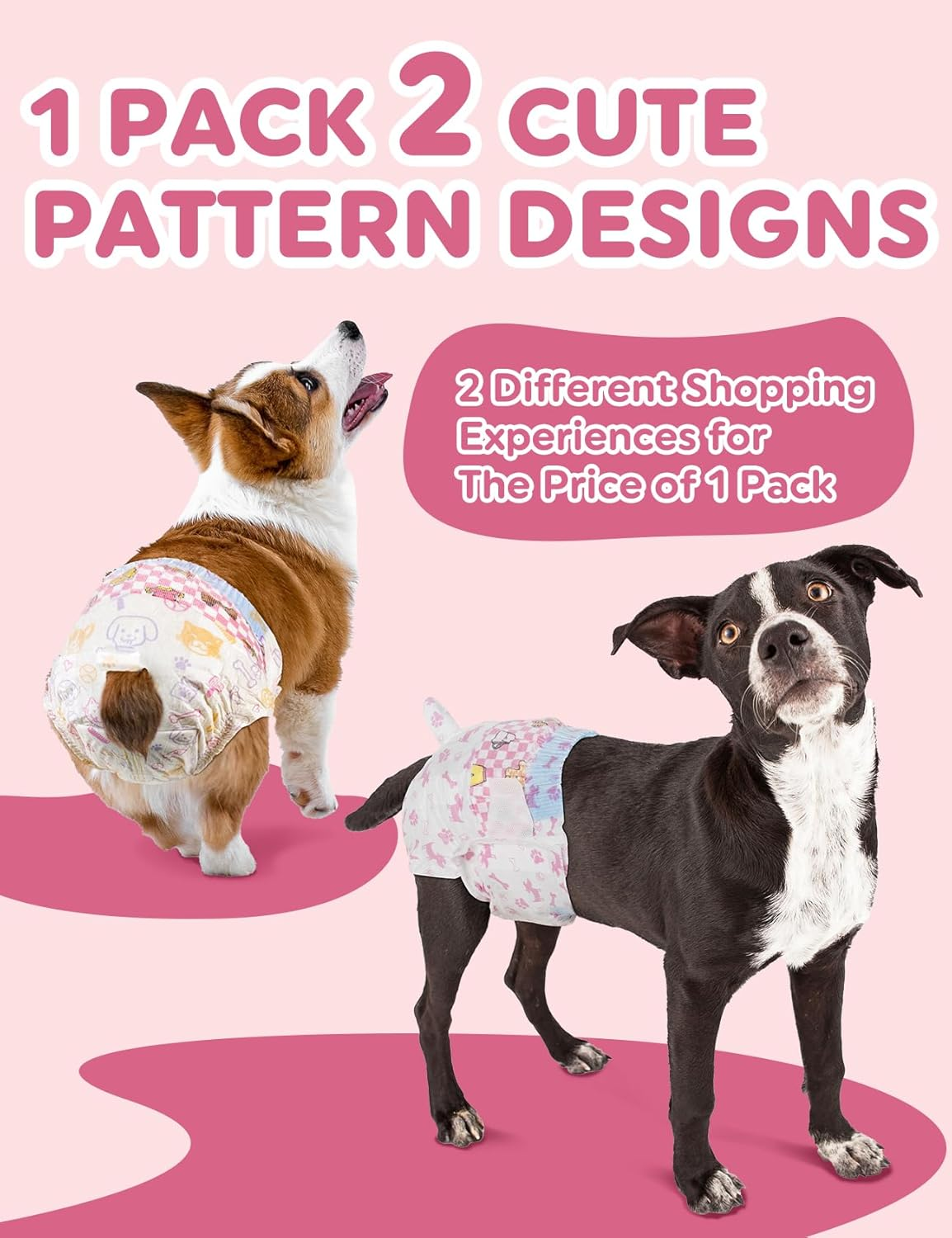 Dono Disposable Dog Nappies Female,48Pcs,Wetness Indicator,Super Absorbent Leak-Proof,Dog Season Diapers Female,Cat Nappies,Dog Pants for Incontinence,Heat,Period,Excitable Urinary,Xxs,Xs,S,M,L image number 4