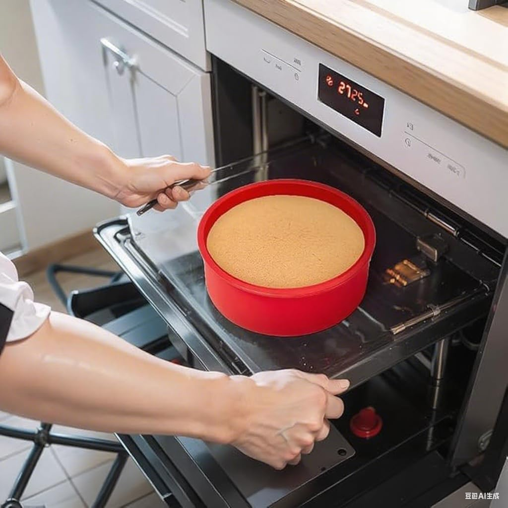 Set of 4 Silicone Mini Cake Moulds, round Non-Stick Baking Molds with 100 Pieces Parchment Papers, Nonstick round Cake Pan for Smash Cakes, Layer Cakes, Cheese Caks, Non-Stick,10Cm Round