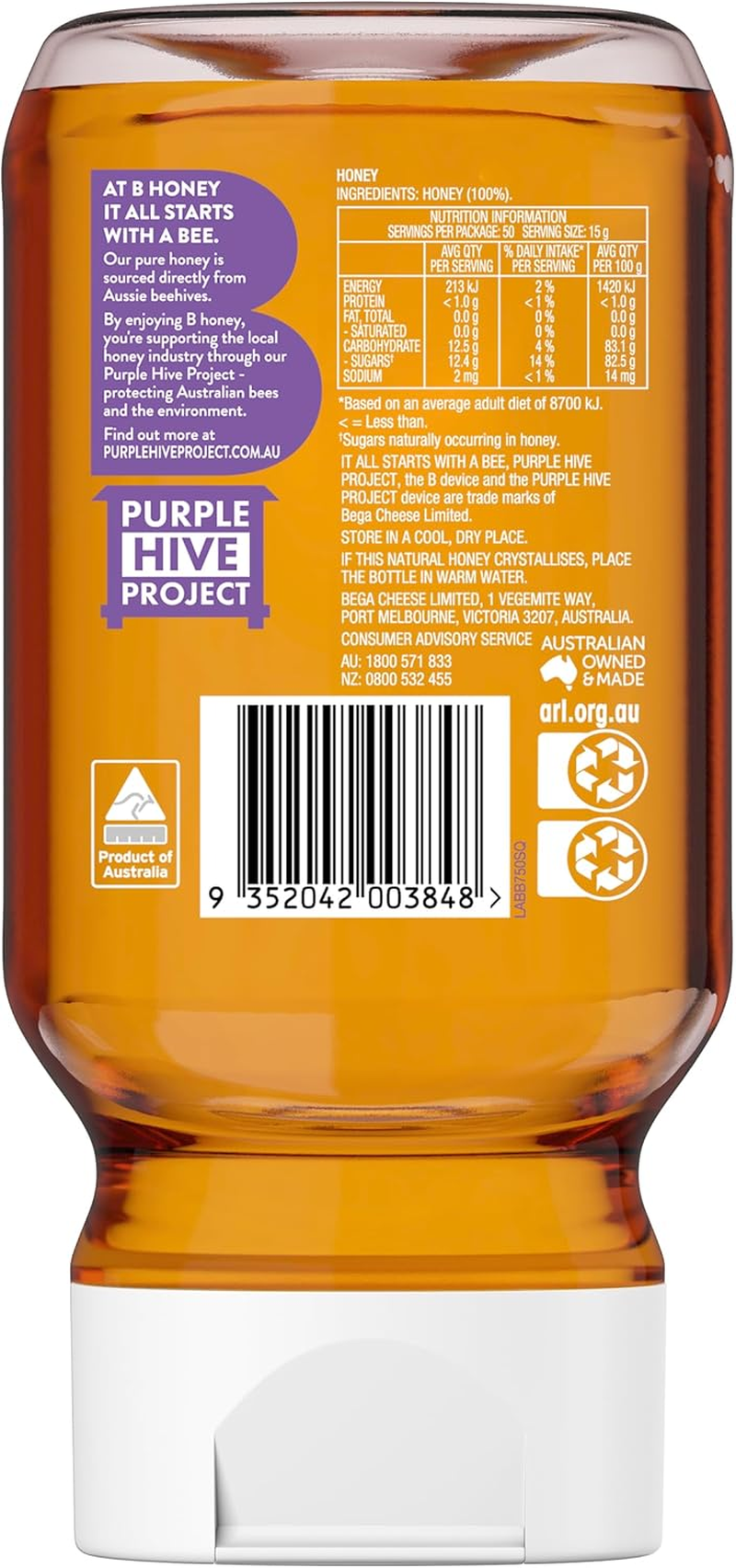 Bega B Honey Squeeze 750G image number 3