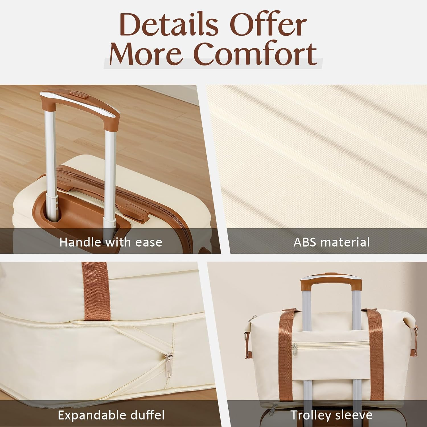 COOLIFE Suitcase Trolley Carry on Hand Cabin Luggage Hard Shell Travel Bag Lightweight the Suitcase Included 1Pcs Travel Bag and 1Pcs Toiletry Bag (Black, 5 Piece Set) image number 6