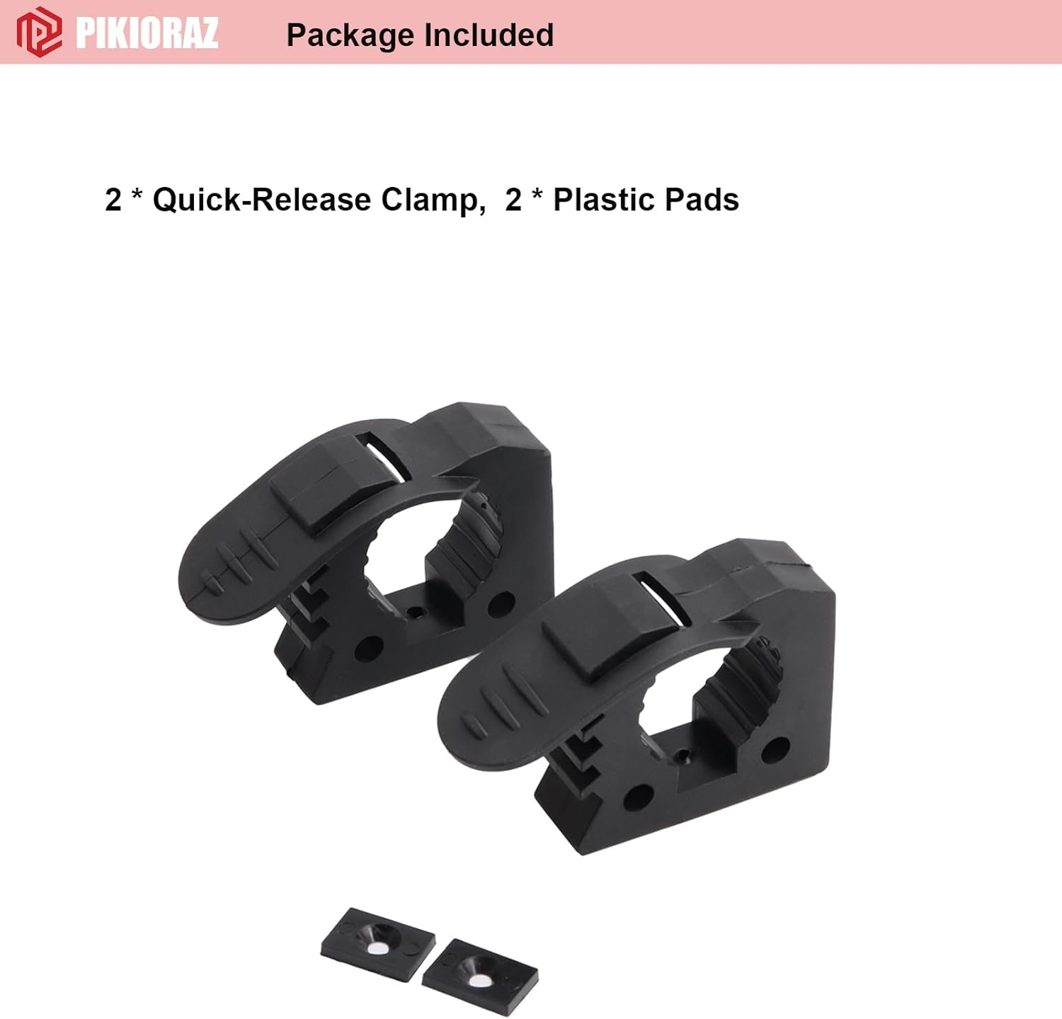 Pikioraz 2PCS Quick-Release Clamp Mount, Rubber Clamp Grip for 1-1/7'' - 1-3/7'' Diameter Tools and Equipment Used on Off-Road Vehicle, UTV, ATV, Van, Trucks, Boat, Train image number 2