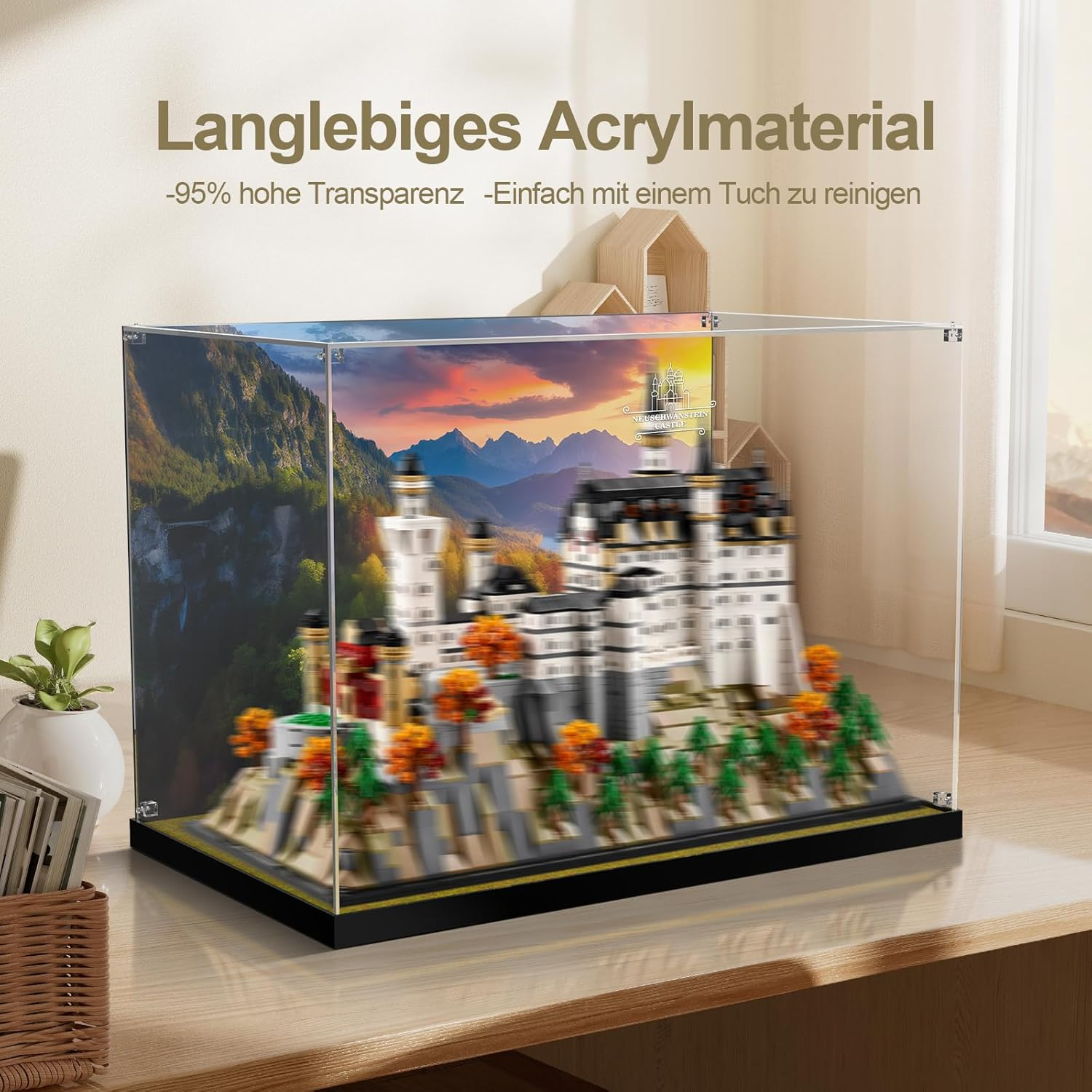 Acrylic Display Case for  Neuschwanstein Castle 21063, Transparent Acrylic Display Case with Clear Background, Dustproof Display Case Compatible with  Building Blocks Model (Box Only, No image number 5