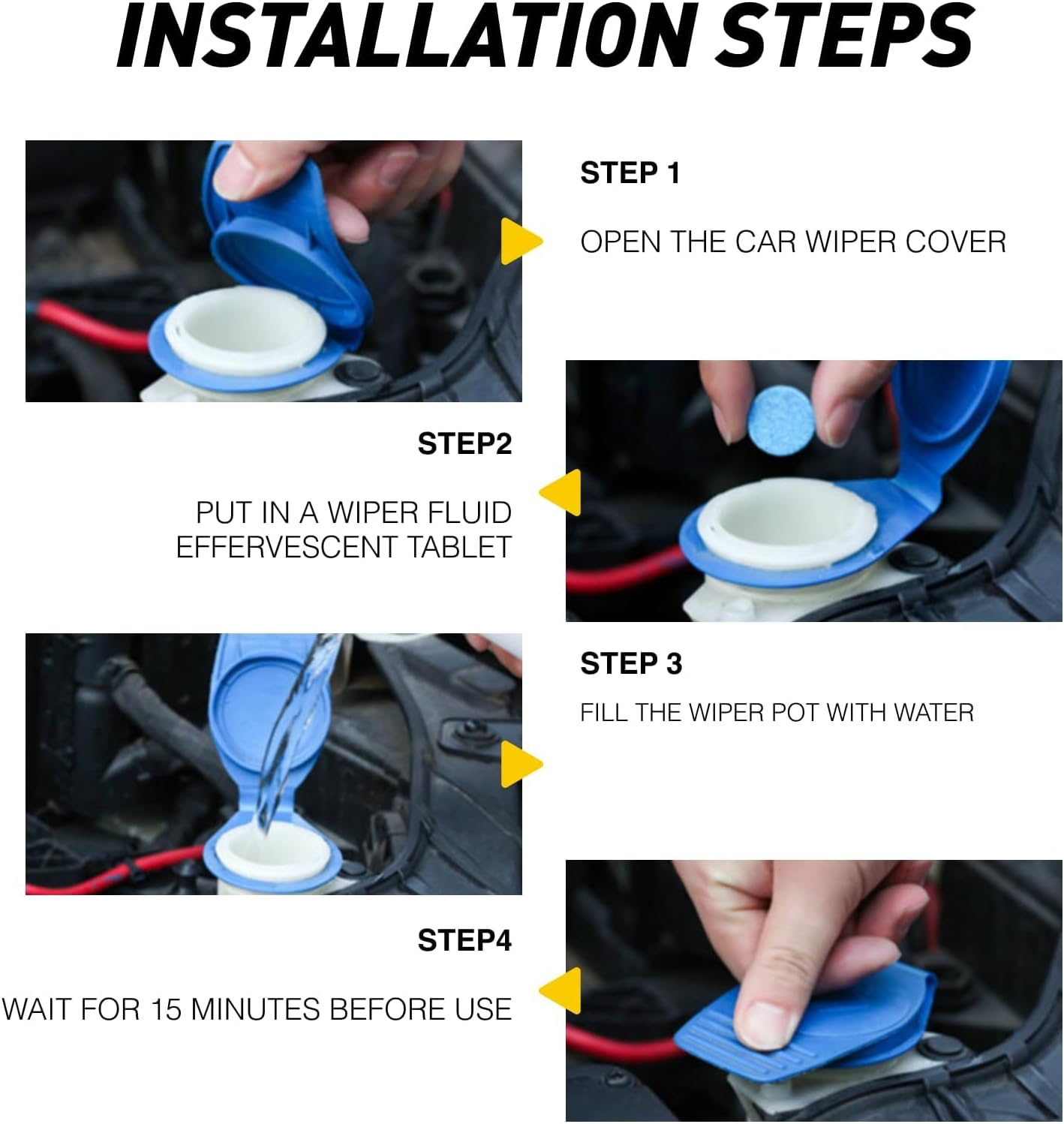 30 PCS Car Screenwash Tablets Windshield Washer Effervescent Concentrated Detergent for Cars, Windows, Kitchens Removes Dirt, Bugs & Grime, No Streaks, Safe for Glass, Equivalent to 120L Fluid image number 1