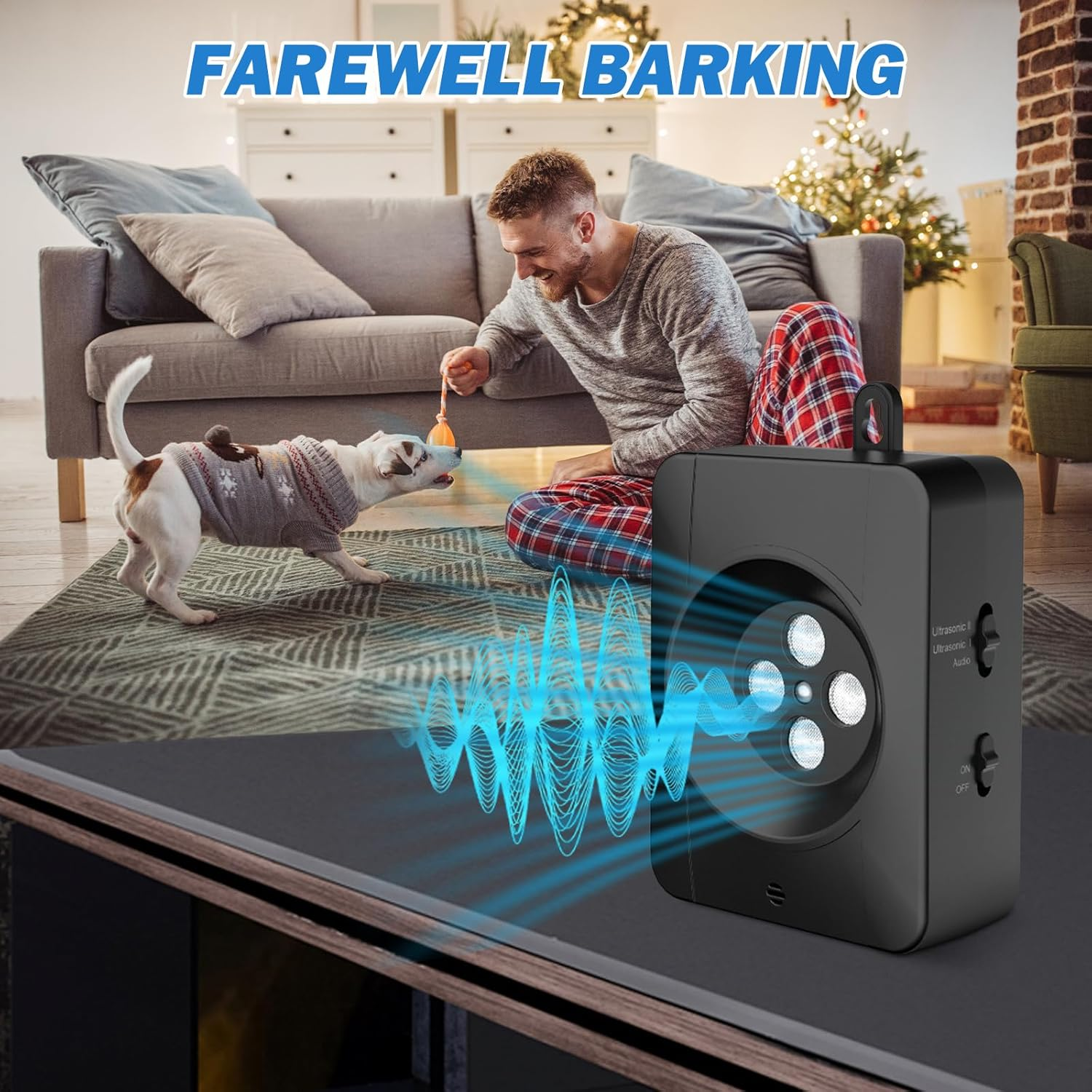 Anti-Bark for Dogs, anti Bark Device Dogs, 3 Levels Ultrasonic anti Bell Device, Pet Ultrasonic Dog Deterrent, Safe & Effective Dog Barking Deterrent, Outdoor Use for Large, Medium, Small Dogs image number 6