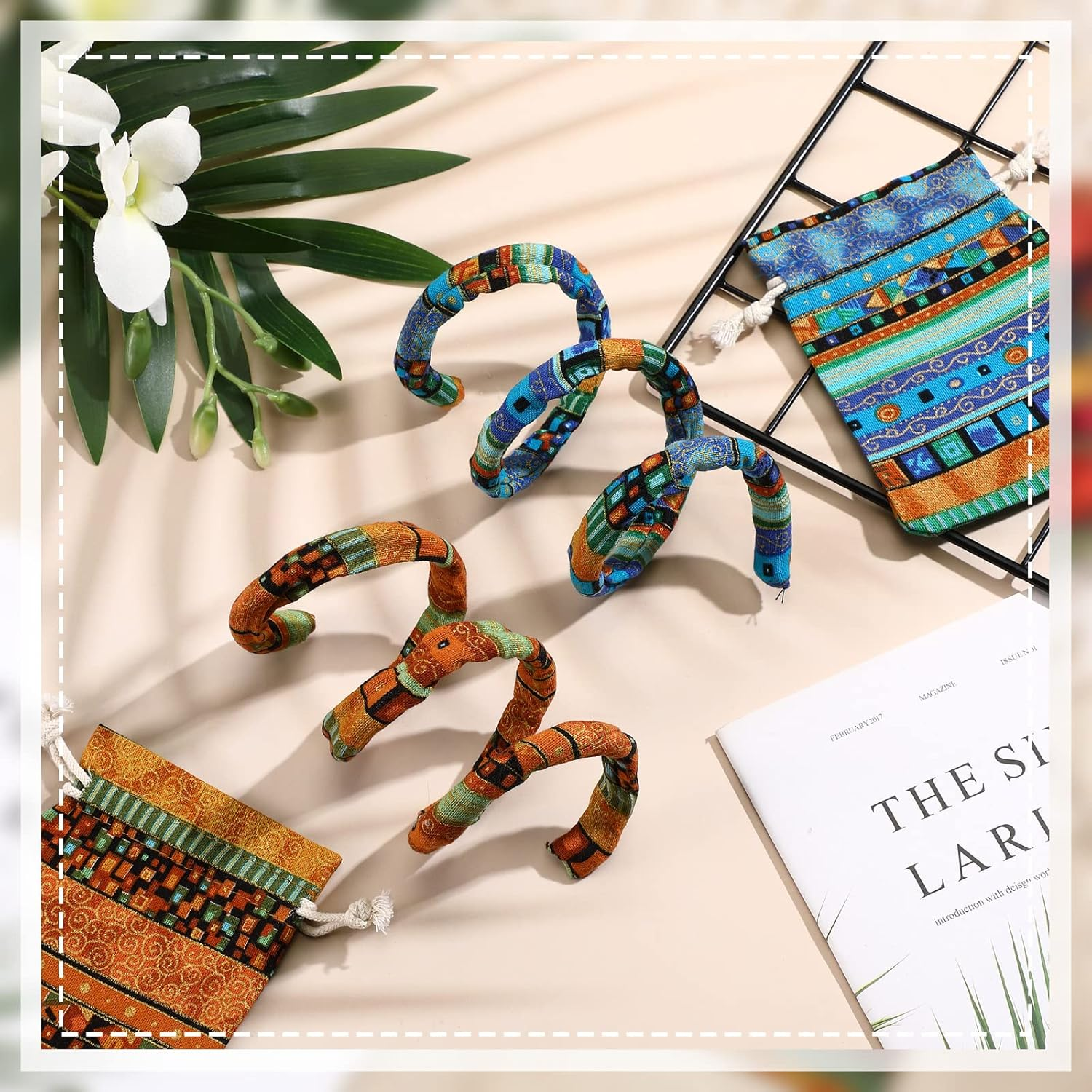 Hanaive 2 Pcs Spiral Lock Hair Tie Dreadlocks Accessories for Men Women Bendable Loc Hair Tie Dreadlocks Ponytail Holder Long Dread Bands for Braids(Stylish Pattern) image number 7