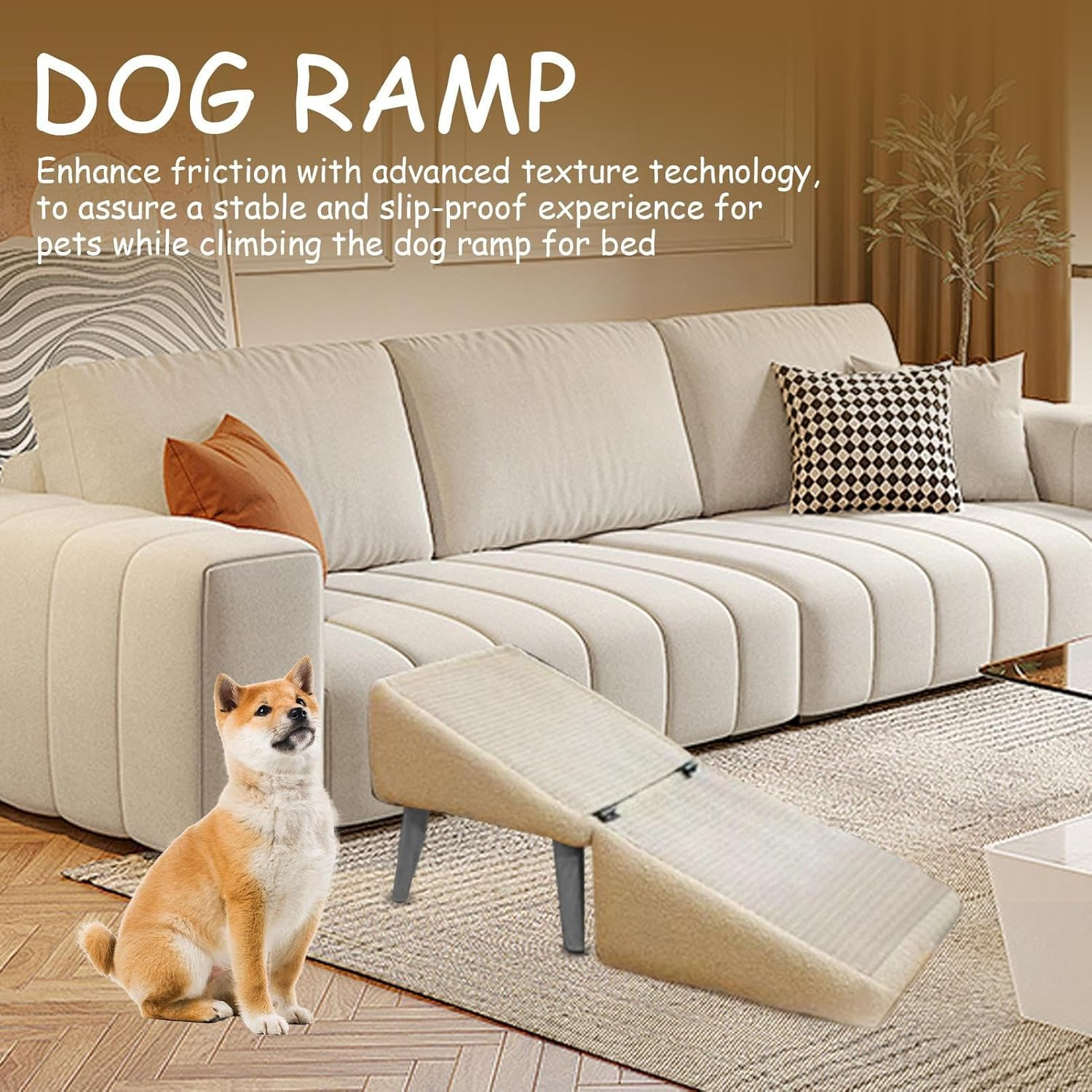 Dog Ramp for Sofa - 2 in 1 Dog Steps for Bed Sofa, Multifunctional Folding Pet Ramps Chair for Small Dogs image number 5