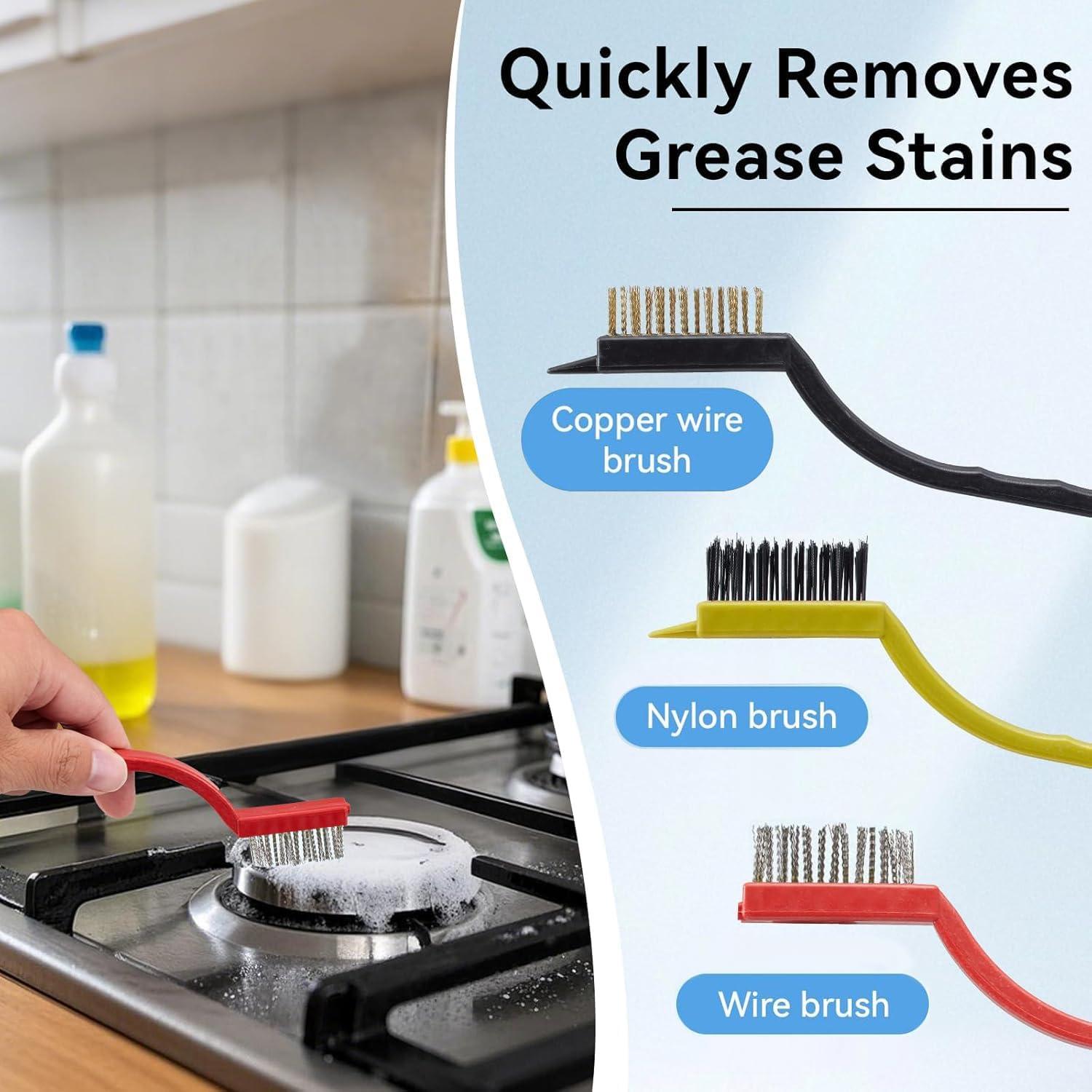 10PCS Crevice Cleaning Brushes- Hard Bristle Scrub Brush, Grout Cleaner Brush for Groove Corner, Cleaning Supplies for Toliet Bathroom Shower Kitchen Stovetop Cup Window Faucets. image number 2