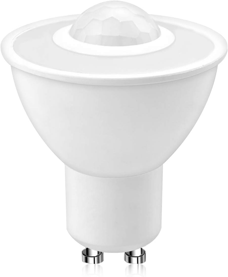 Doright LED Motion Sensor Light Bulbs GU10 PIR Security Detection Spotlight 5W Cool White 6000K 500Lm Auto On/Off LED Security Light Bulb for Stairs, Garage, Corridor, Walkway, Yard, Hallway image number 1